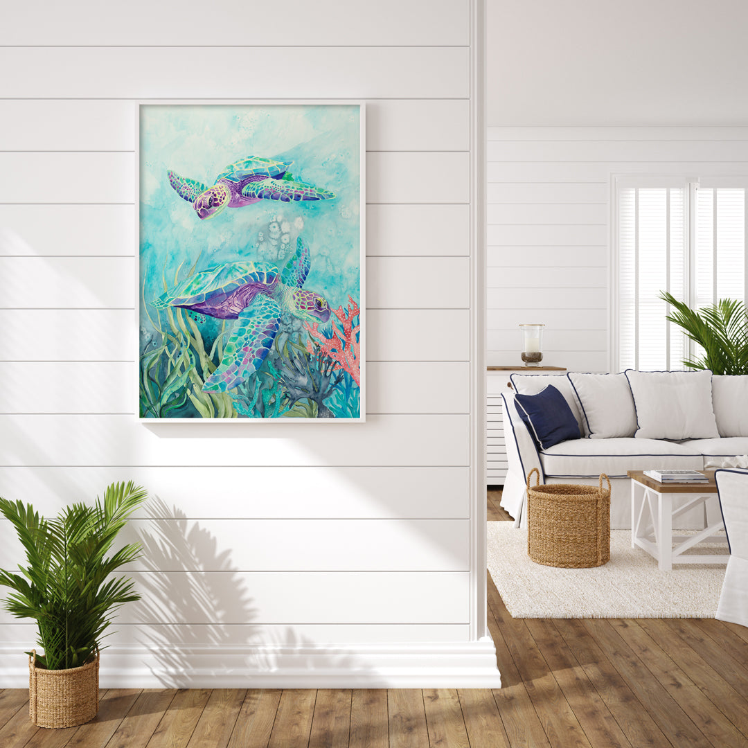 Turtle Reef: Limited Edition Watercolour Wall Print