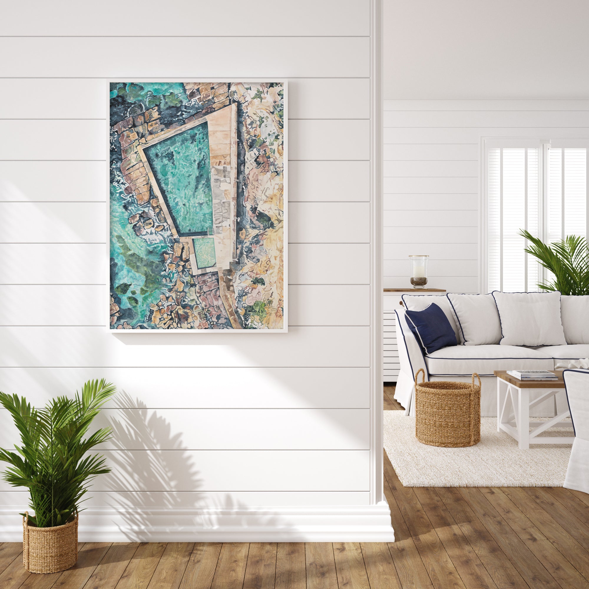 Avalon Beach Rockpool: Limited Edition Watercolour Wall Print