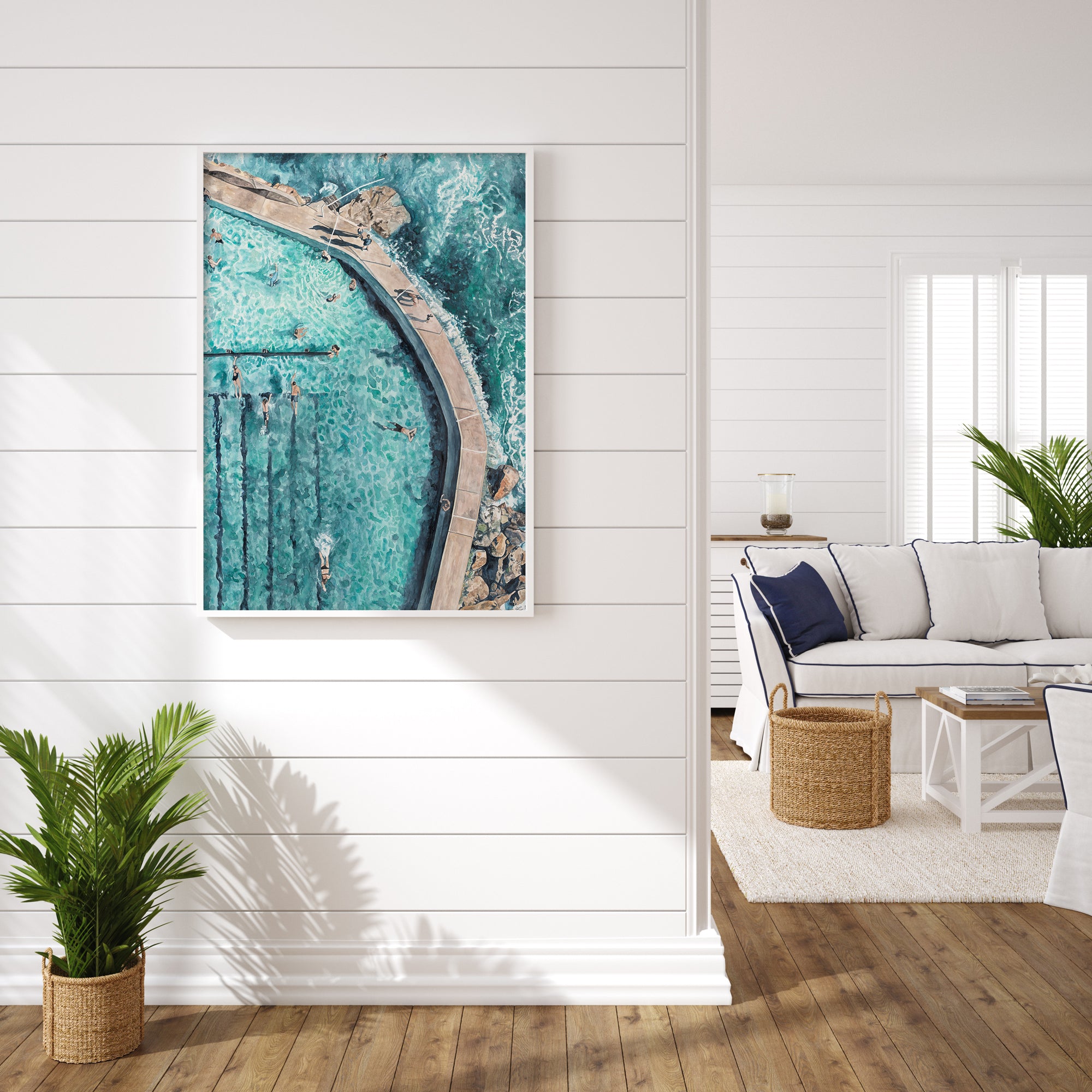 Bronte Bathing: Limited Edition Watercolour Wall Print