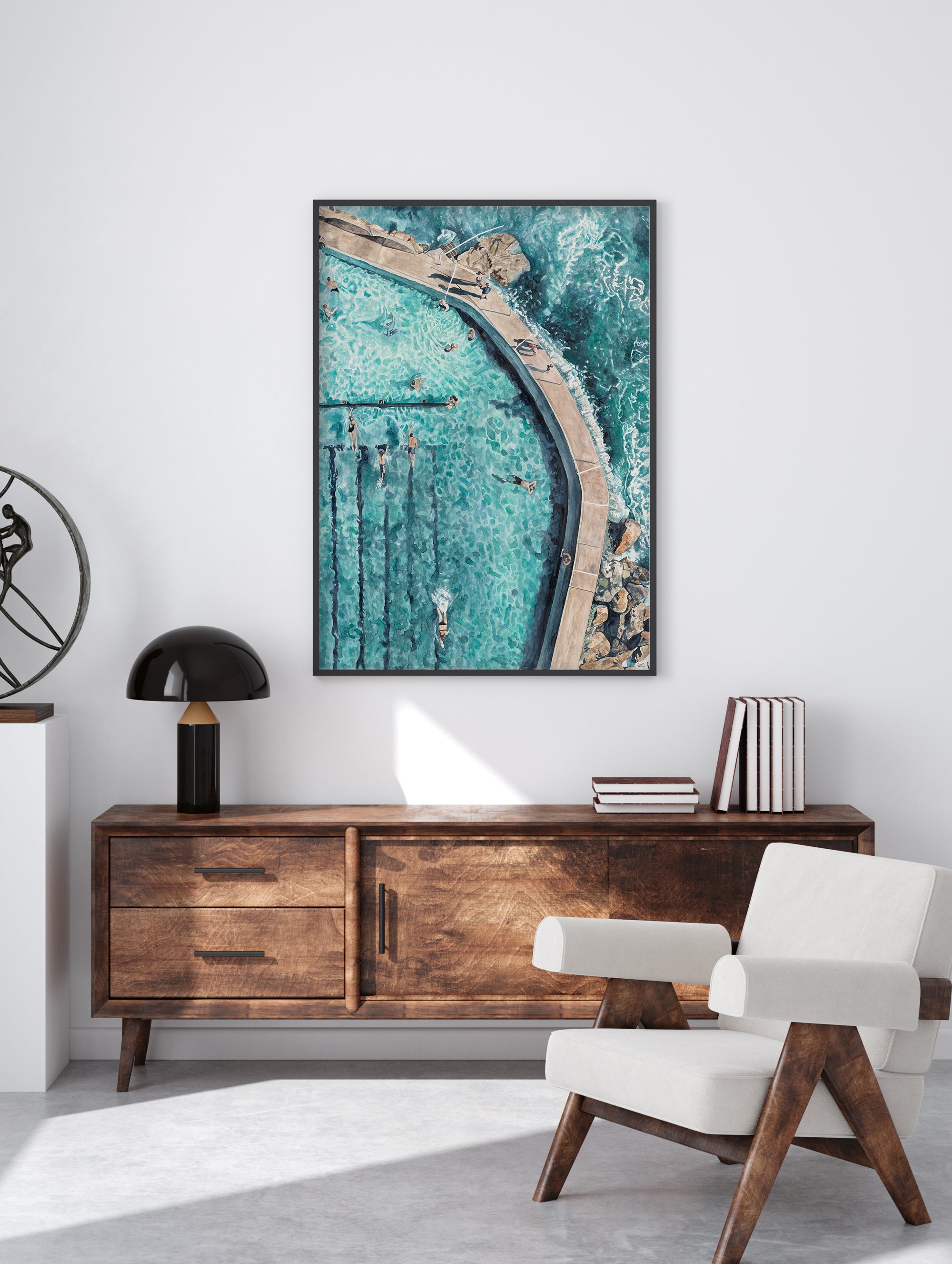 Bronte Bathing: Limited Edition Watercolour Wall Print