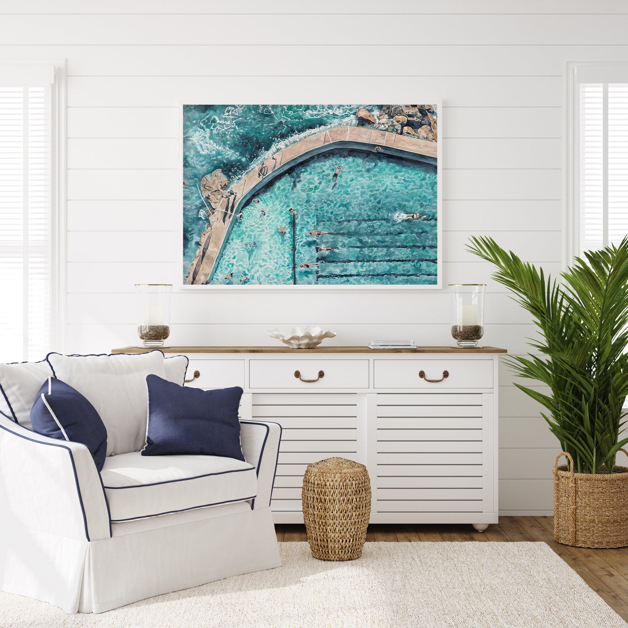 Bronte Bathing: Limited Edition Watercolour Wall Print
