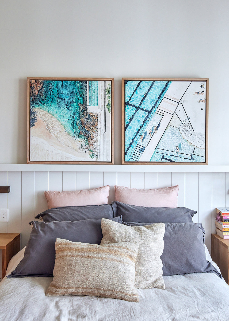 Beach Day at Clovelly - Original Watercolour on Canvas