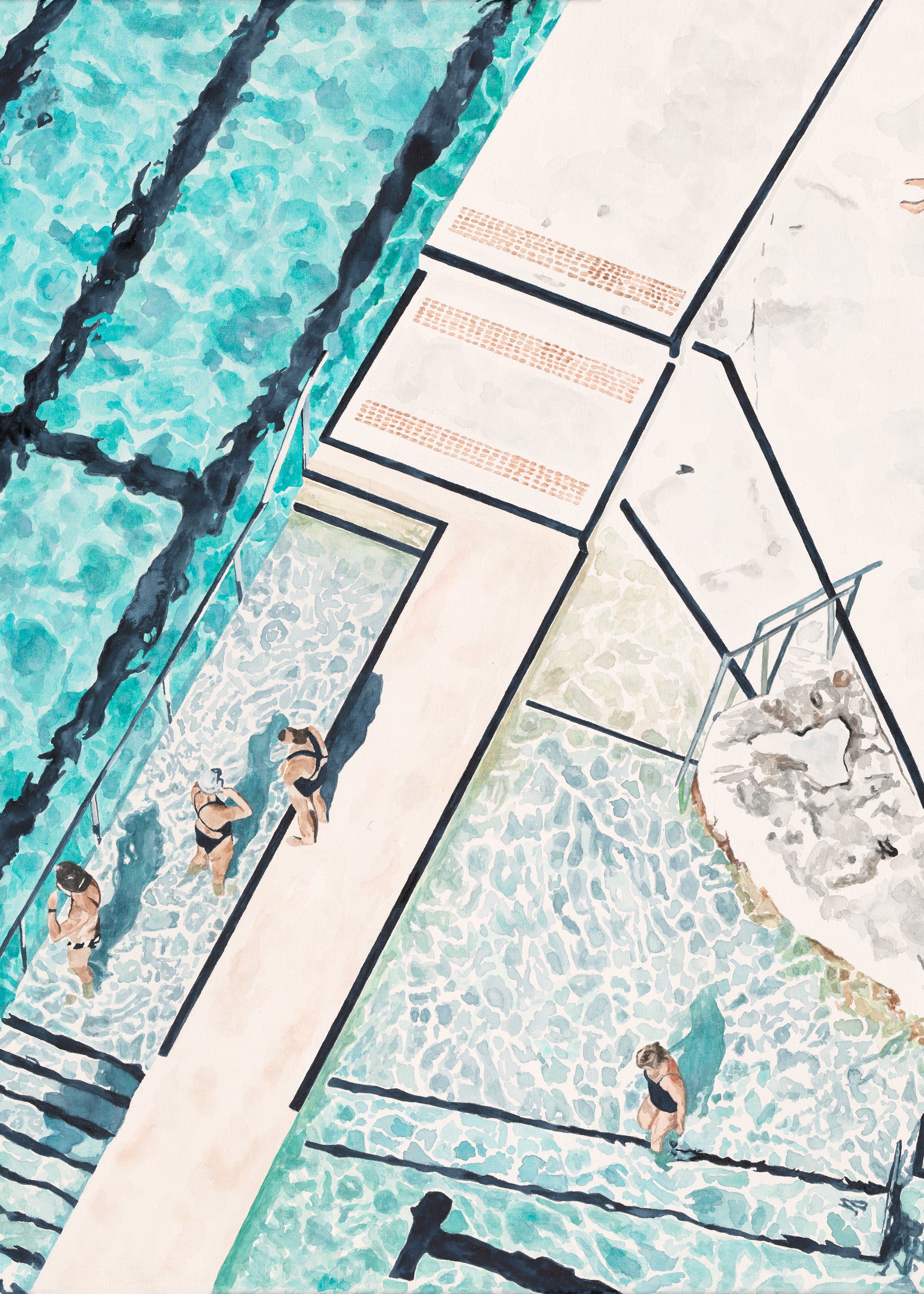 Dipping Days: Limited Edition Watercolour Canvas Print