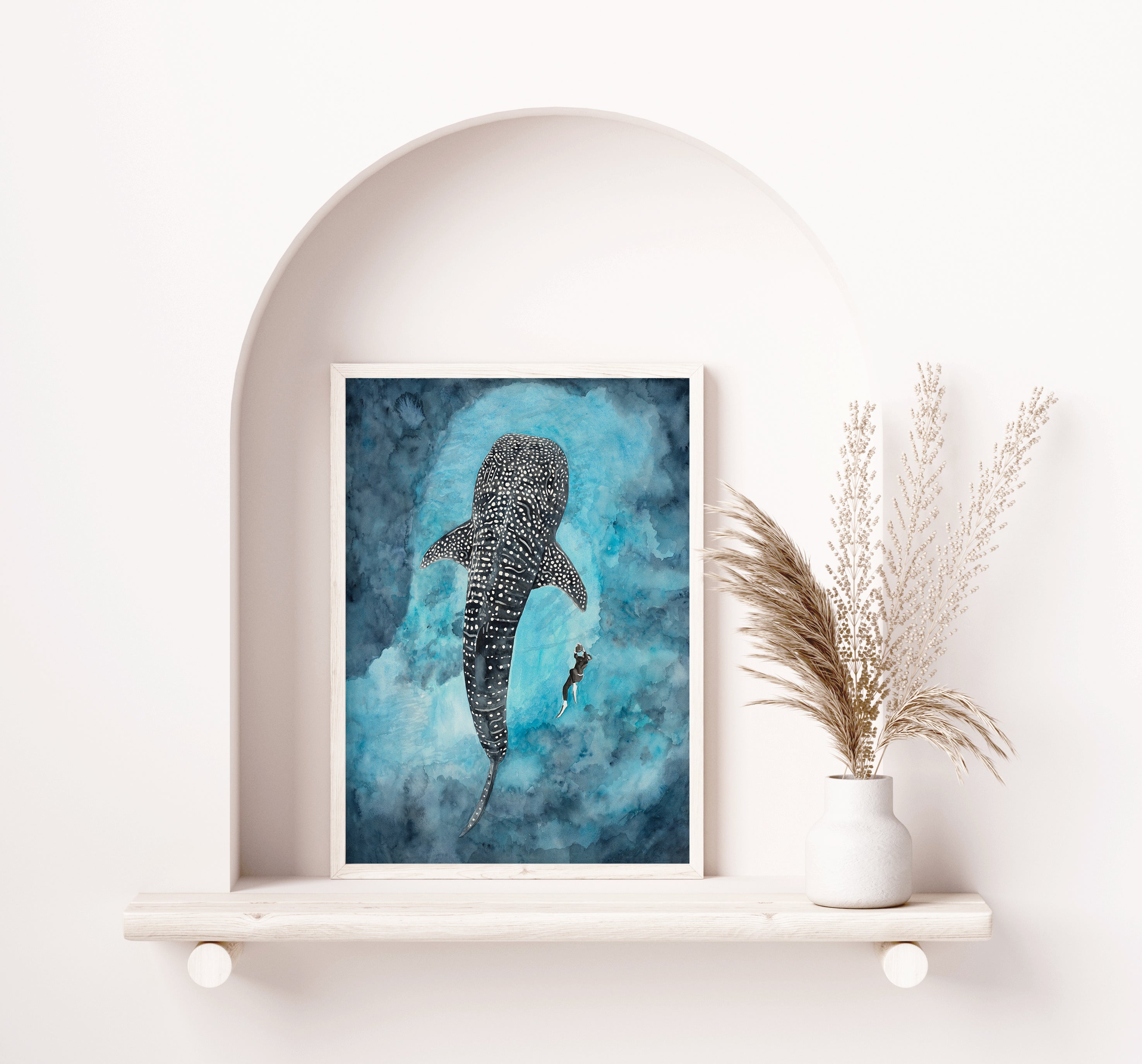 Whale Shark Encounter: Limited Edition Watercolour Wall Print