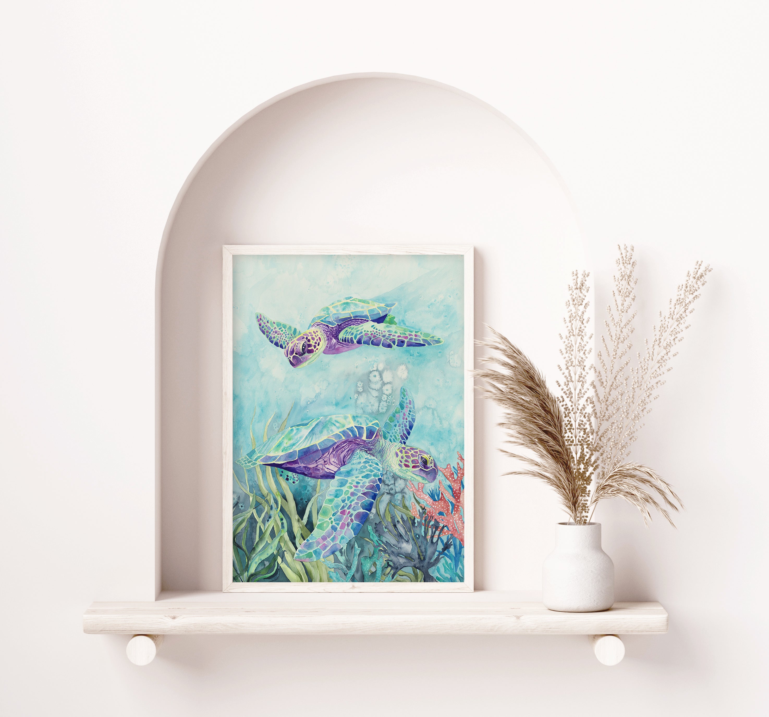 Turtle Reef: Limited Edition Watercolour Wall Print