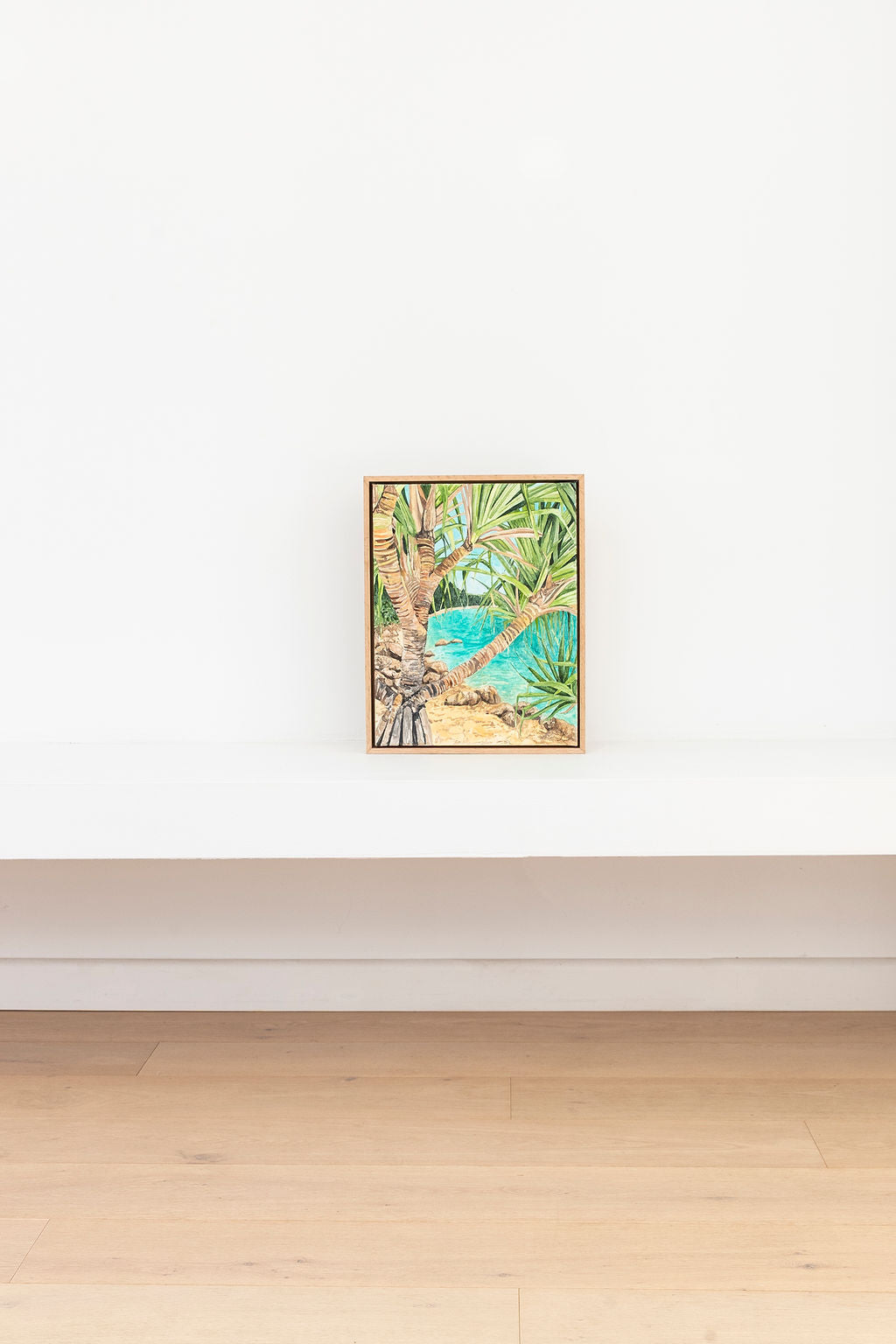 Through the Palms - Original Watercolour and gouache on Canvas