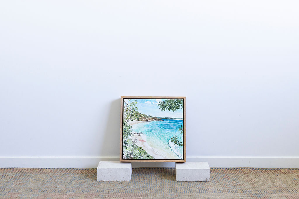 Wategos - original watercolour and gouache on canvas