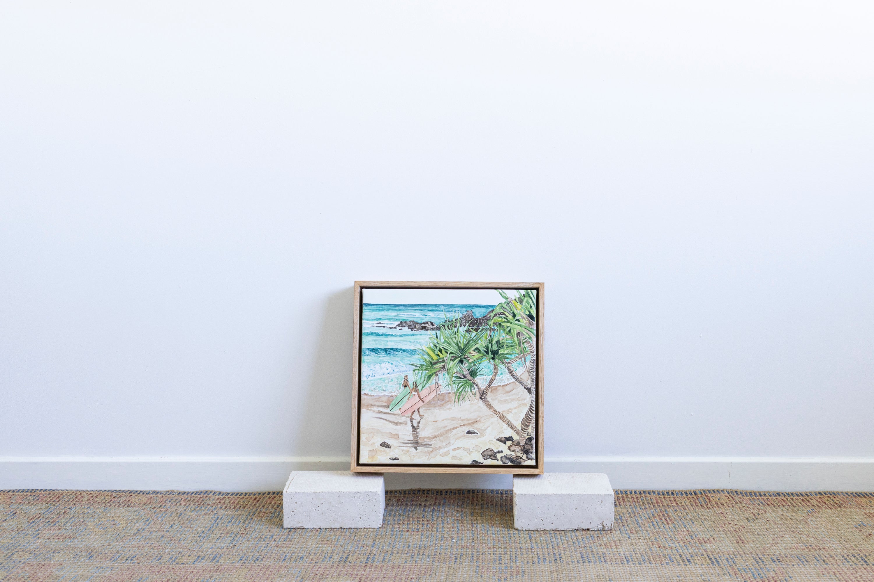 Arvo Surf Sesh at The Pass: Limited Edition Watercolour Canvas Print