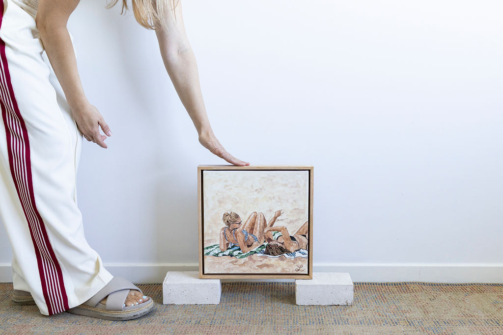 You, me & the Sea - original watercolour and gouache on canvas