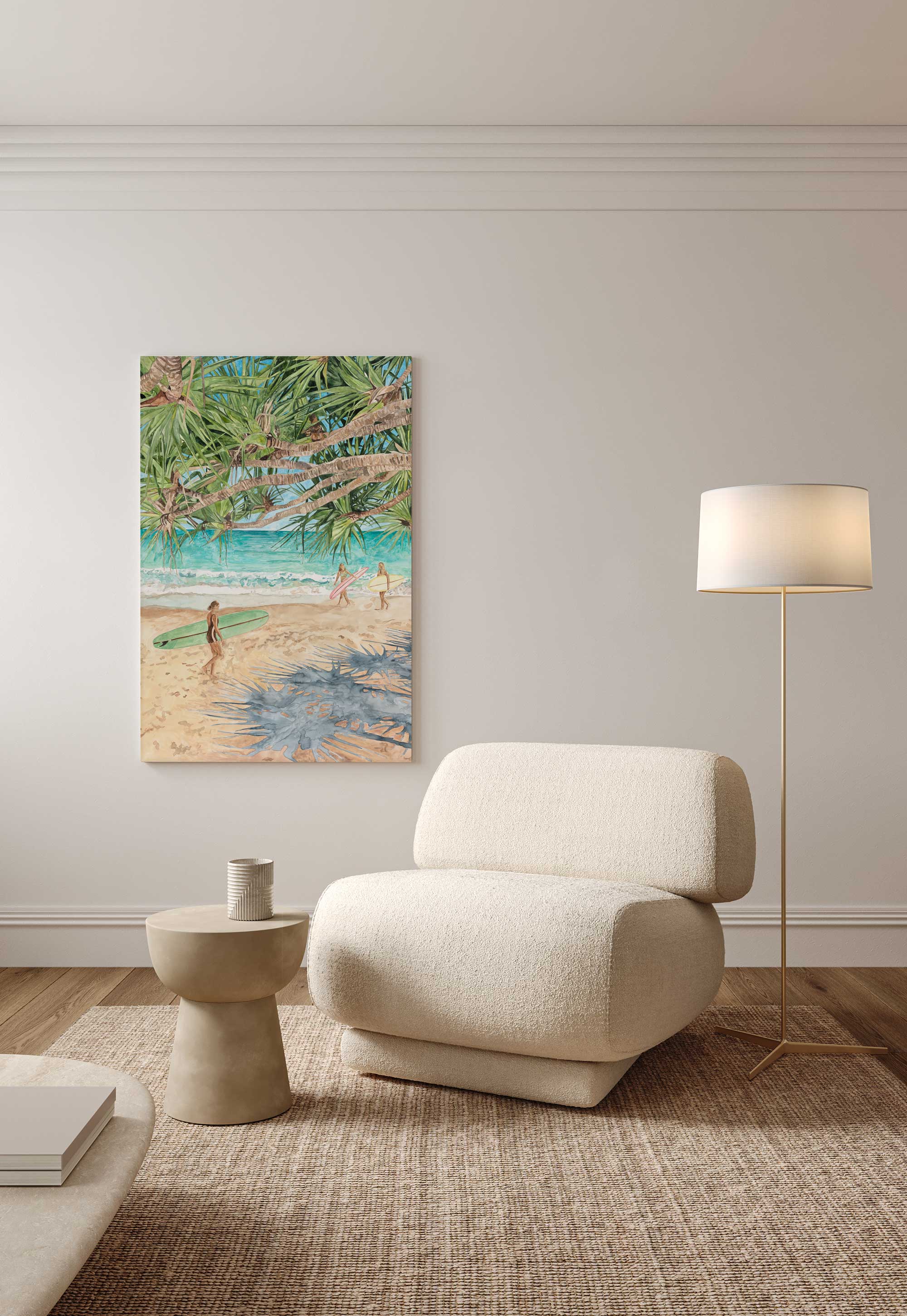 Malibu Mornings in Noosa: Limited Edition Watercolour Canvas Print