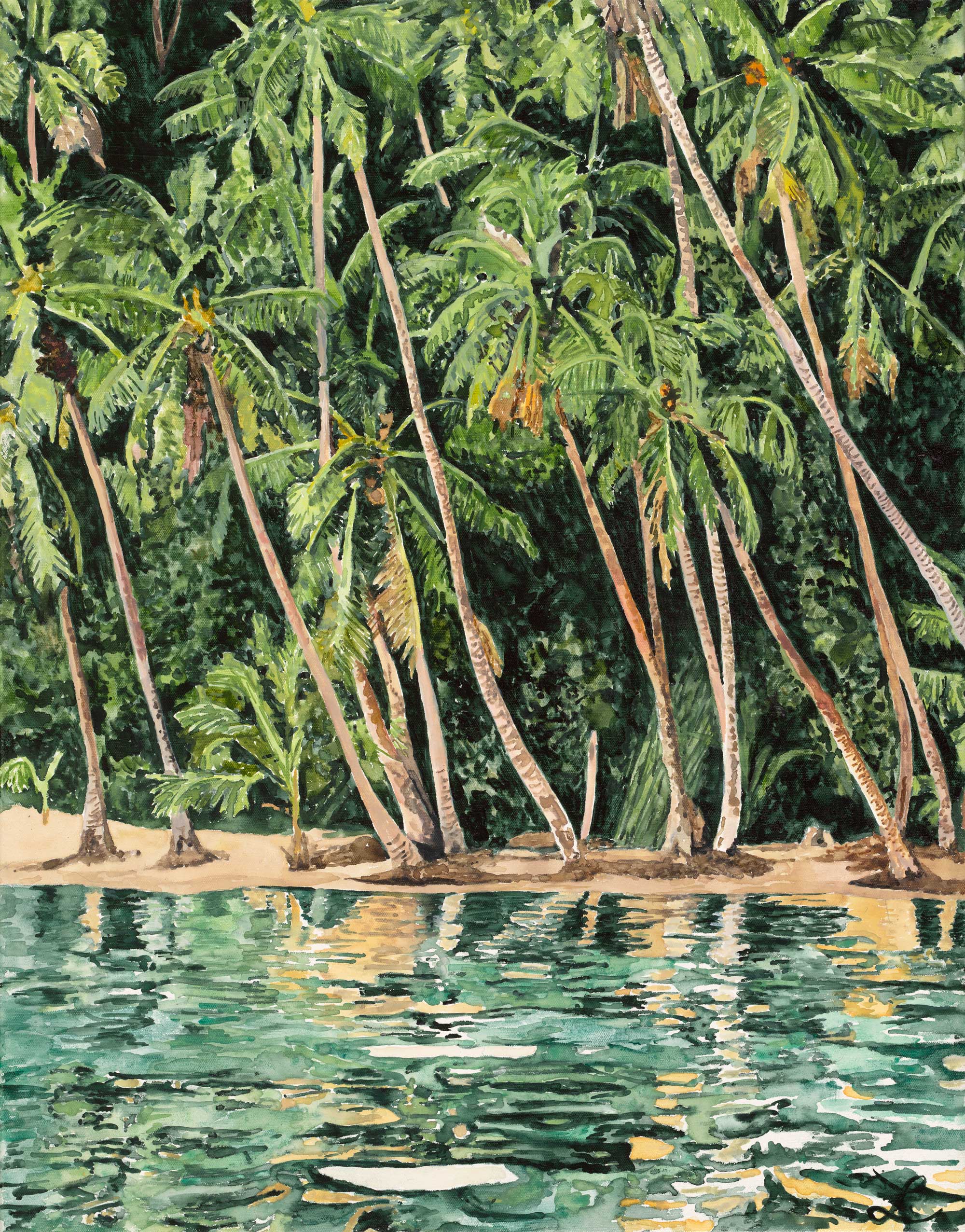 Mo'orea - Original Watercolour and gouache on Canvas