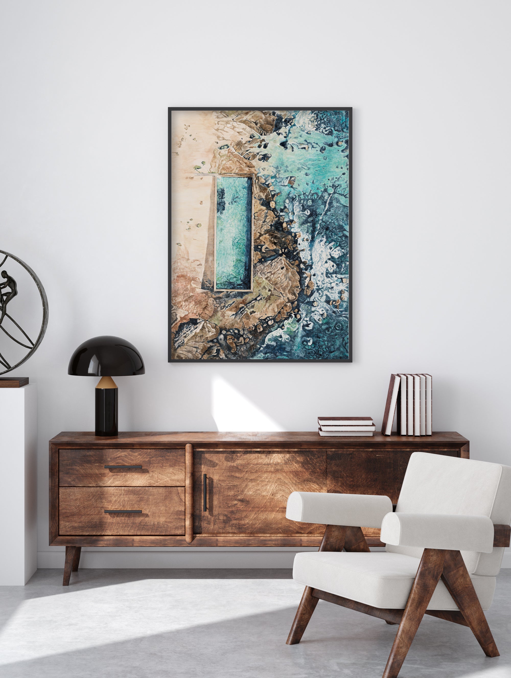 Newport Rock Pool: Limited Edition Watercolour Wall Print