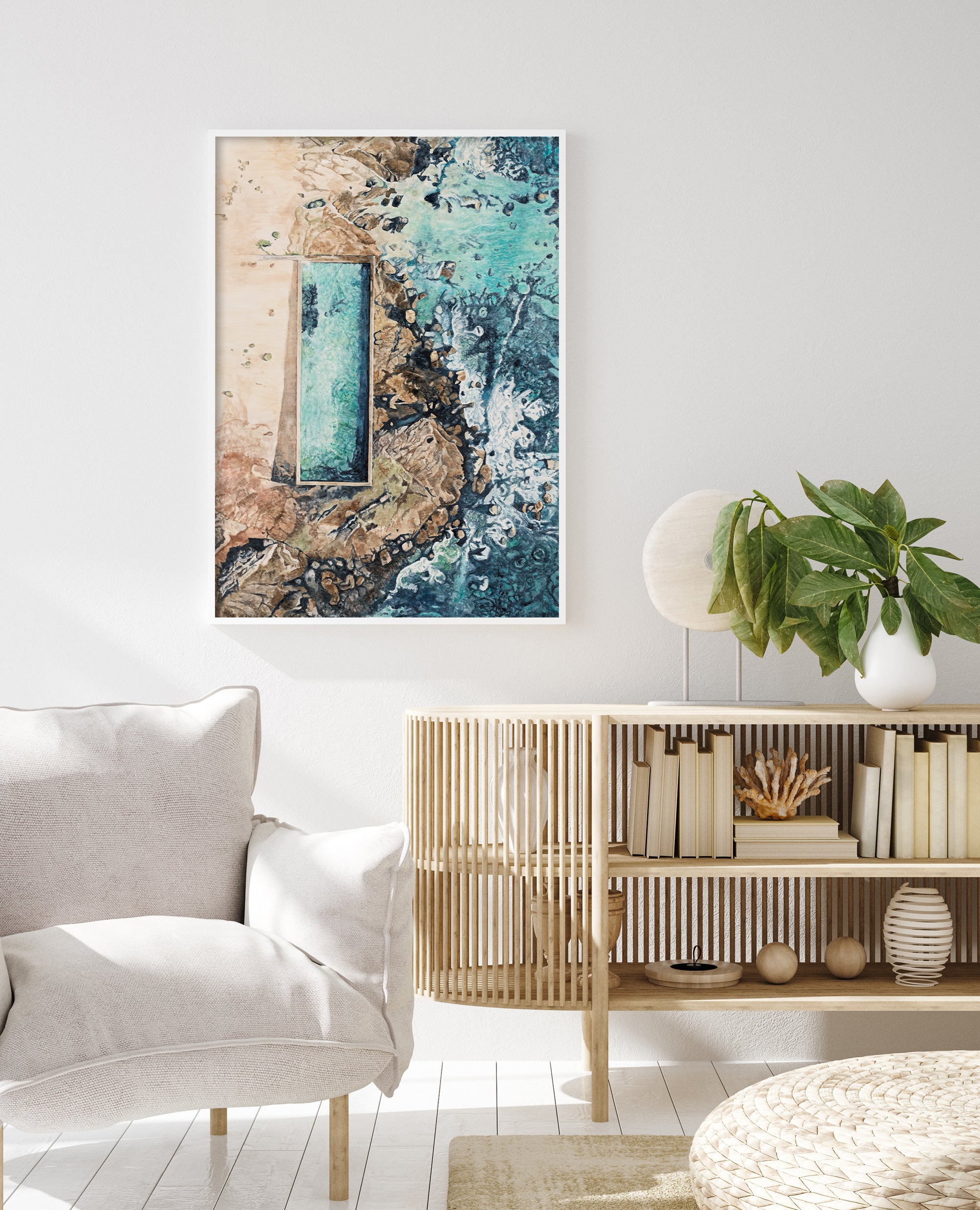 Newport Rock Pool: Limited Edition Watercolour Wall Print