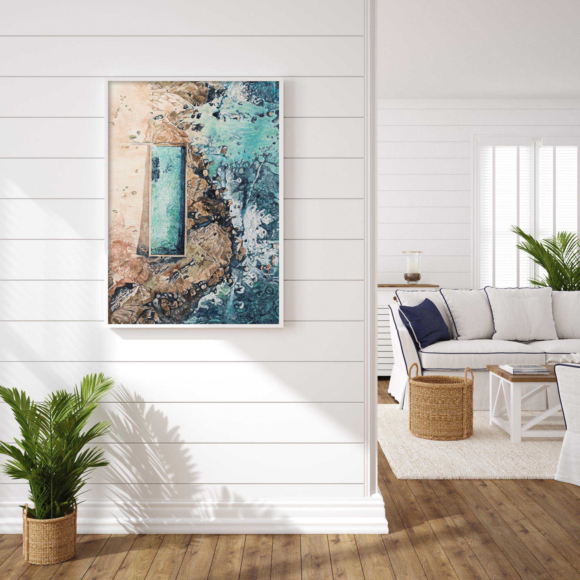 Newport Rock Pool: Limited Edition Watercolour Wall Print