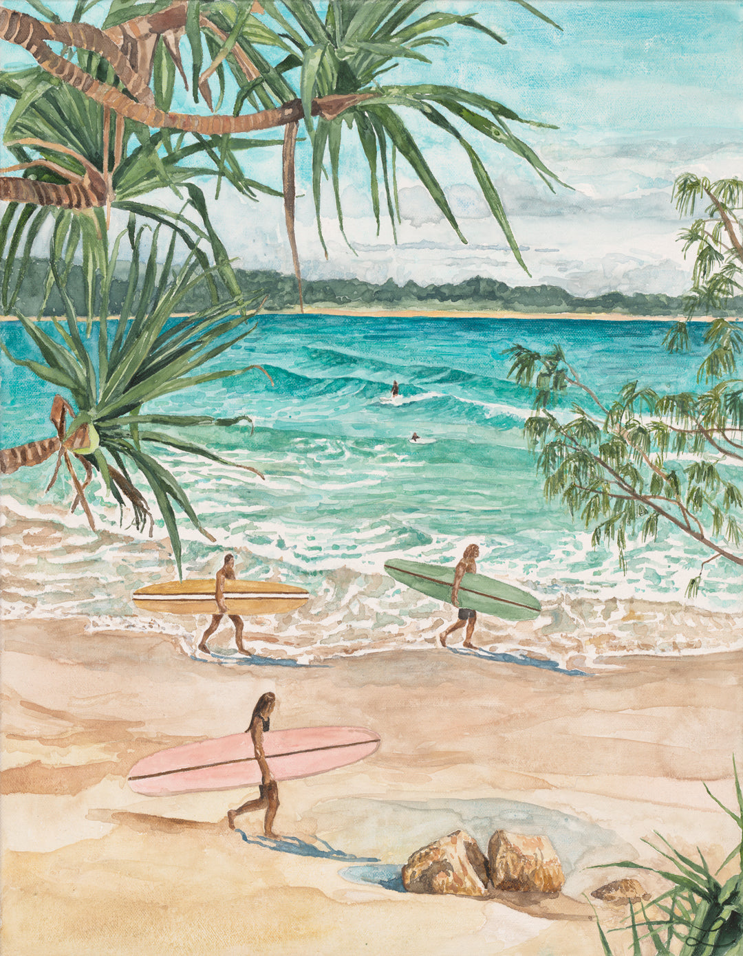 Passing Tides - Original Watercolour and gouache on Canvas