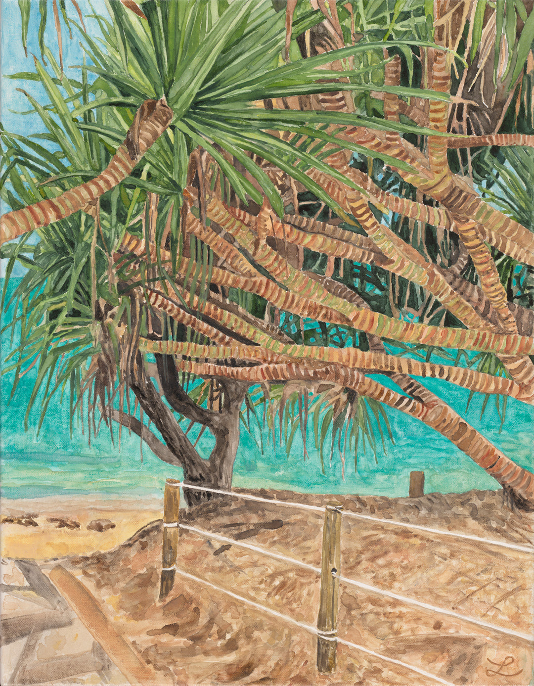 Path to Paradise - Original Watercolour and gouache on Canvas