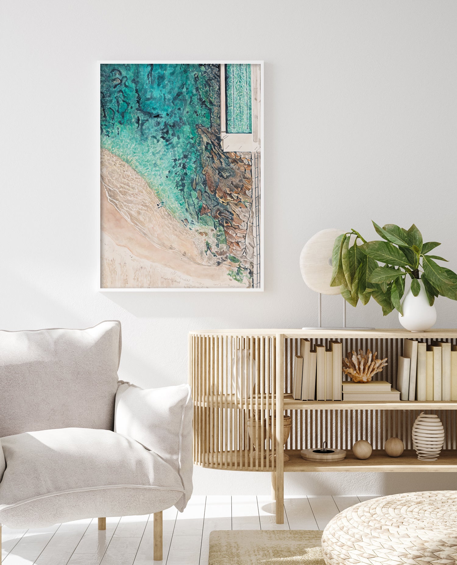 Beach Day at Clovelly: Limited Edition Watercolour Wall Print