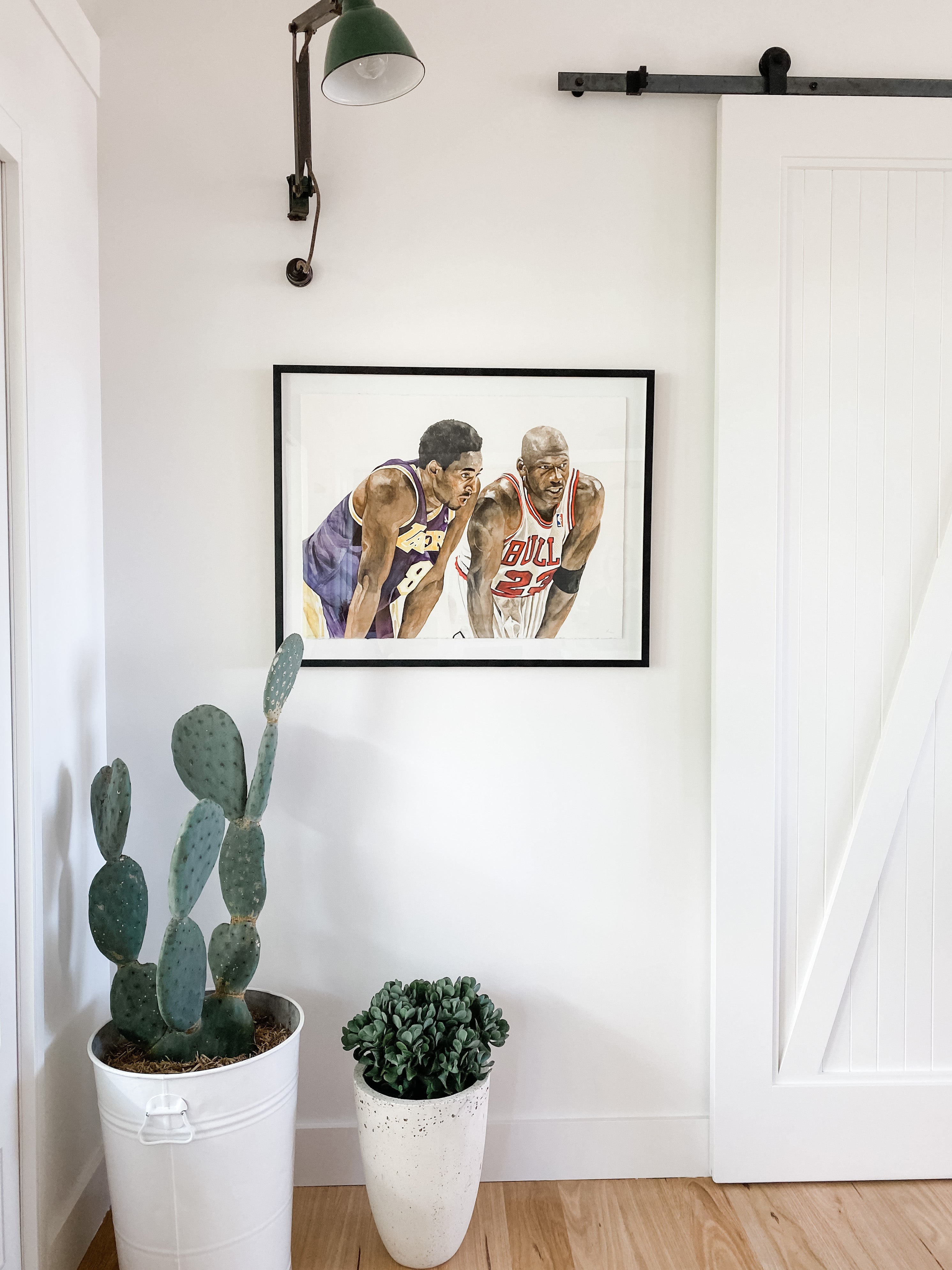 Kobe Bryant & Michael Jordan: Basketball Watercolour Wall Print