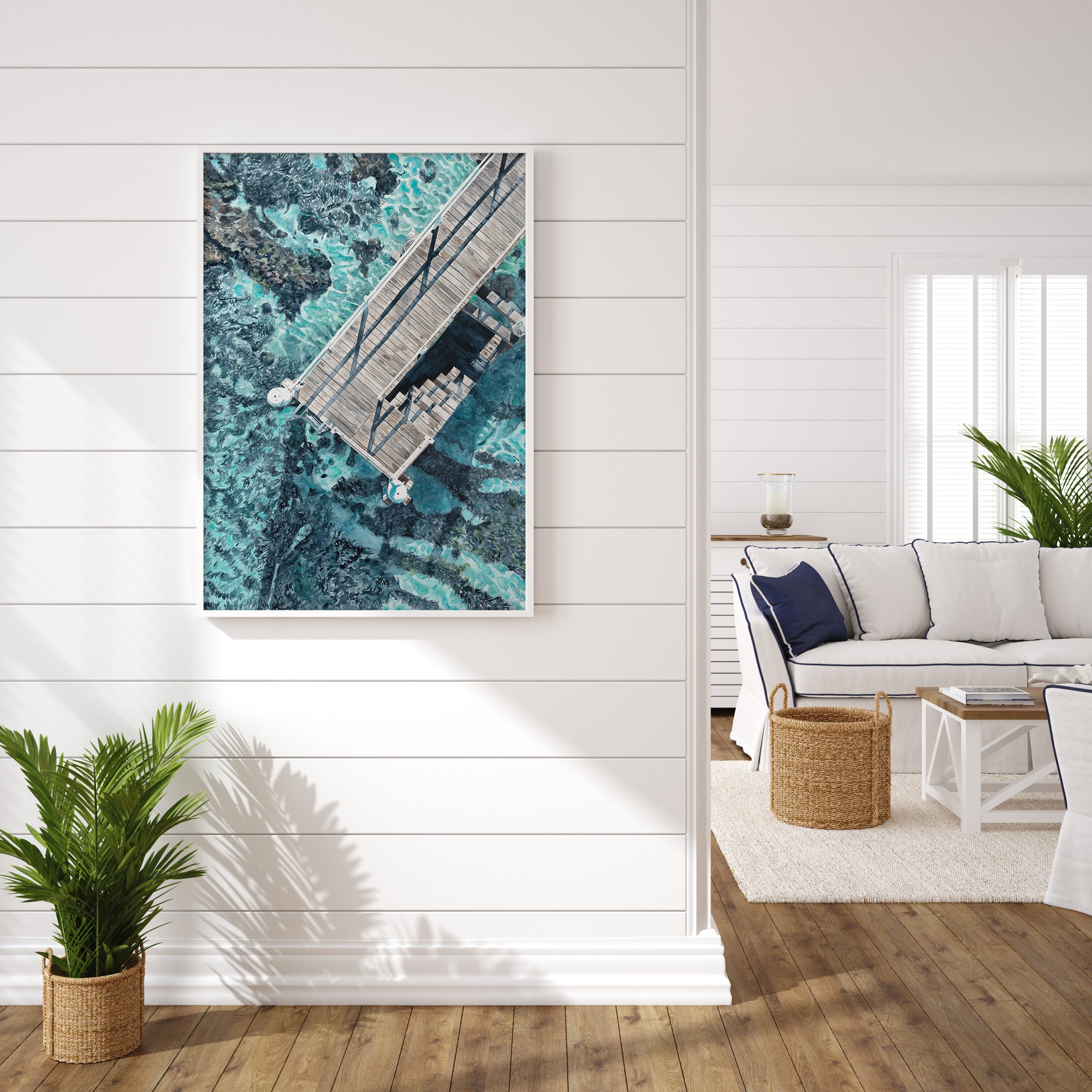 Seagrass & Silhouettes: Limited Edition Watercolour Wall Print
