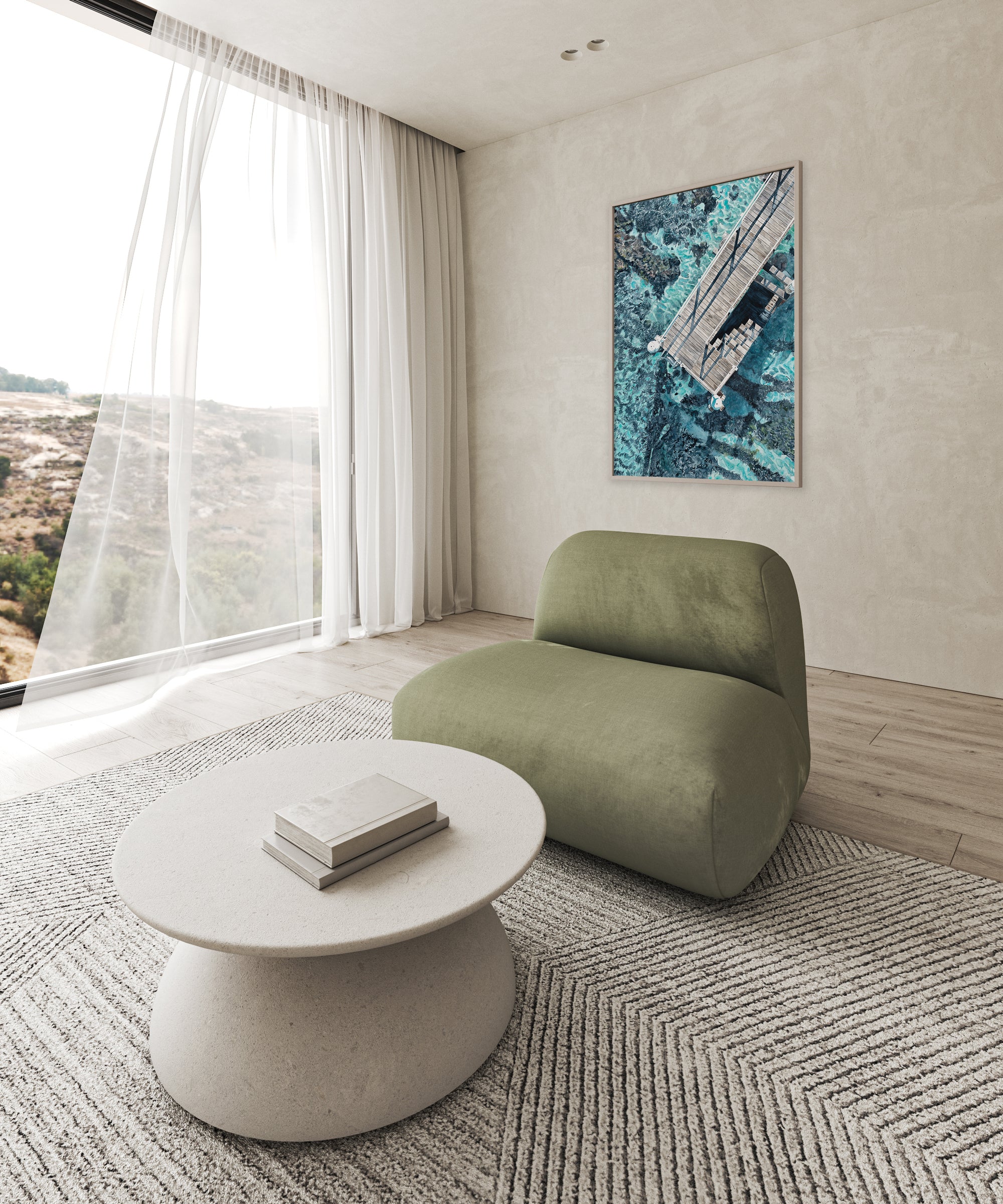 Seagrass & Silhouettes: Limited Edition Watercolour Wall Print