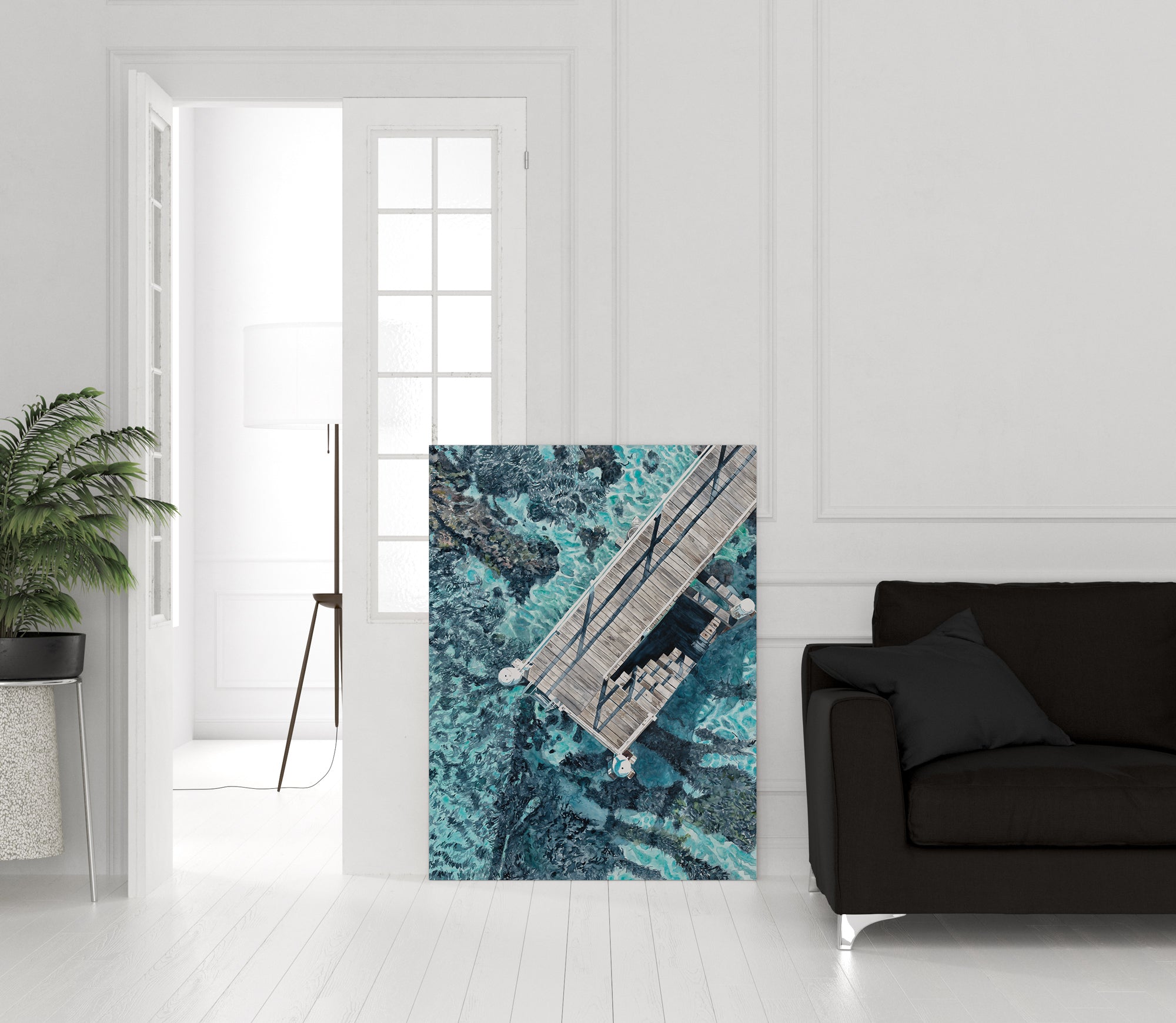 Seagrass and Silhouettes: Limited Edition Watercolour Canvas Print