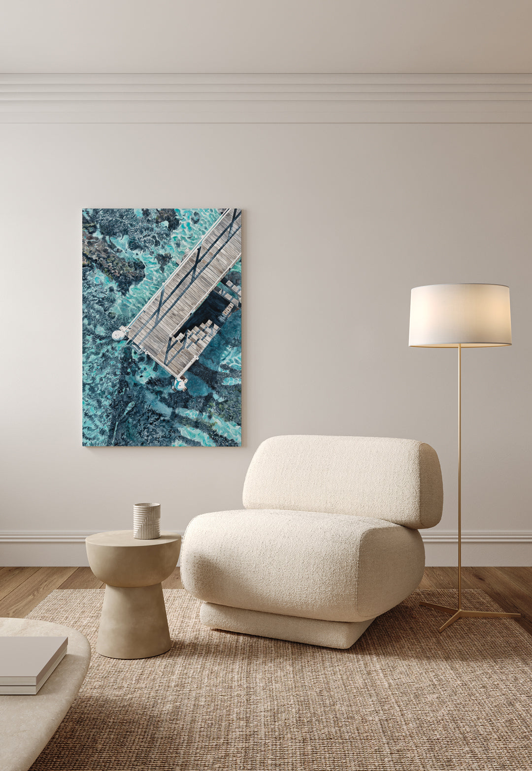 Seagrass and Silhouettes: Limited Edition Watercolour Canvas Print