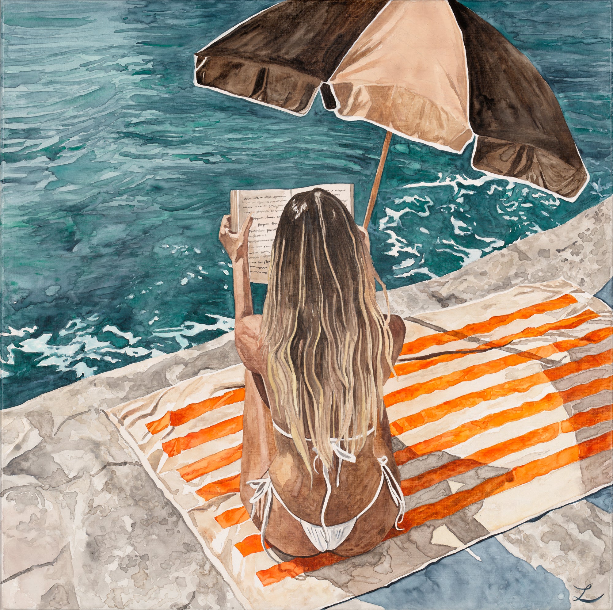 Shaded Solace: Limited Edition Watercolour Canvas Print