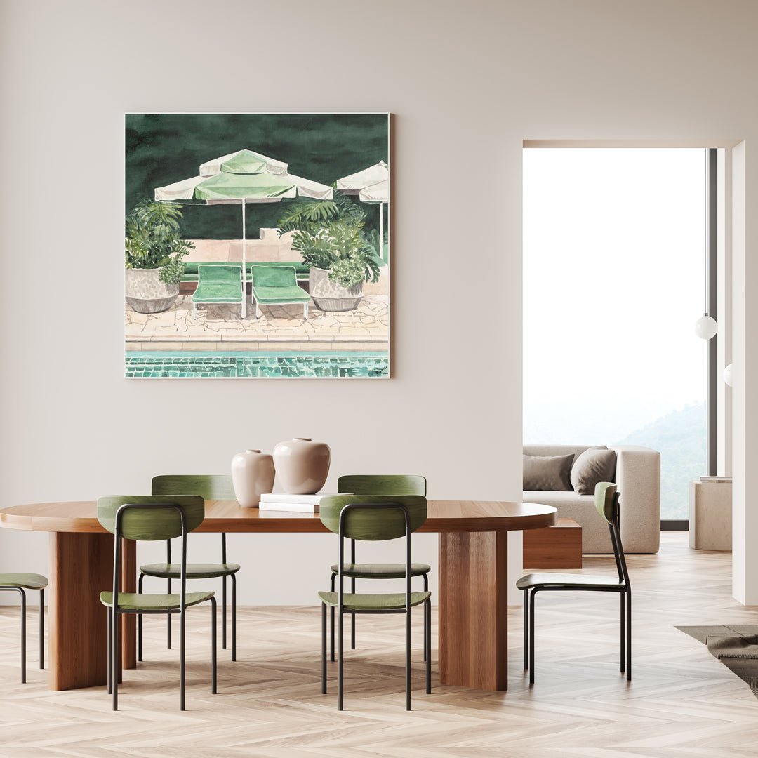 Pool Daze: Limited Edition Watercolour Canvas Print