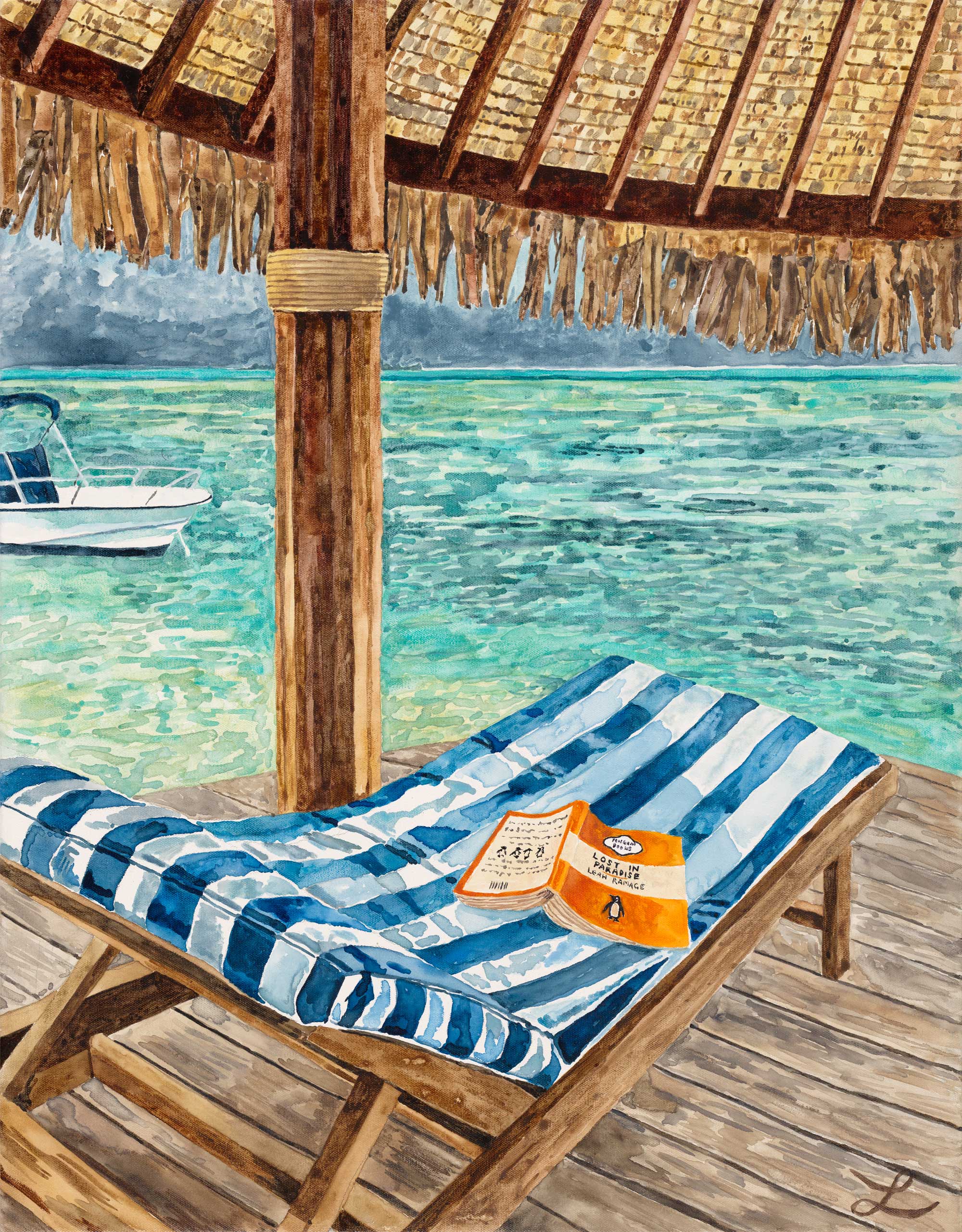 Stillness by the Sea- Original Watercolour and gouache on Canvas