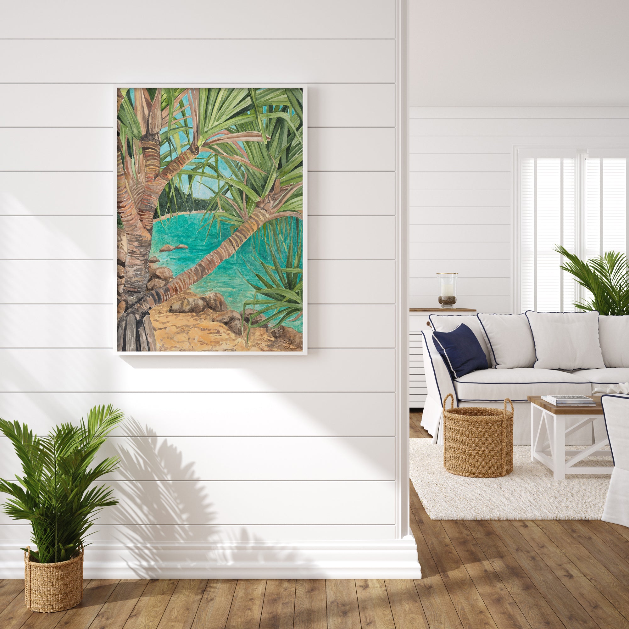 Through The Palms: Limited Edition Watercolour Wall Print