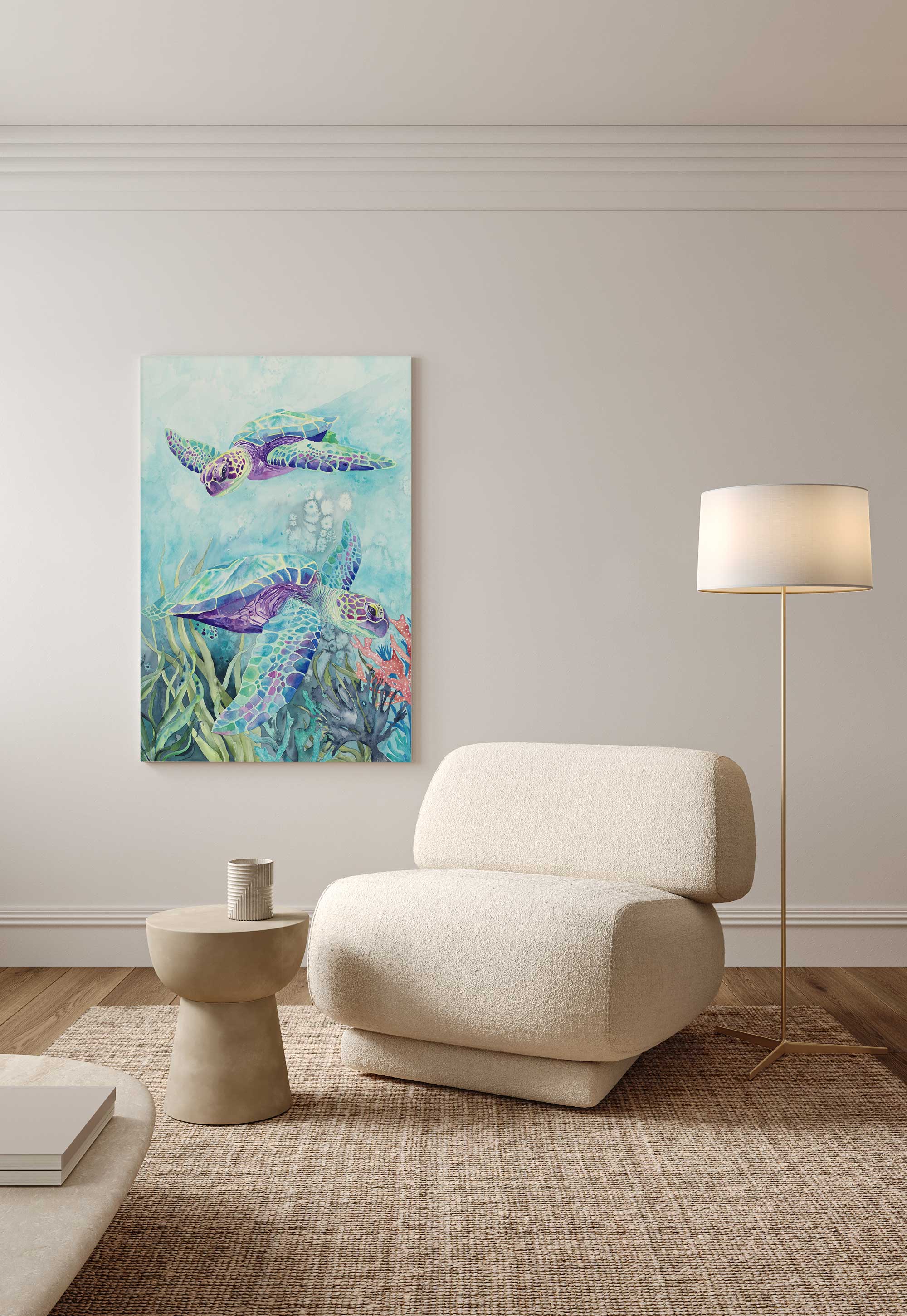 Turtle Reef: Limited Edition Watercolour Canvas Print