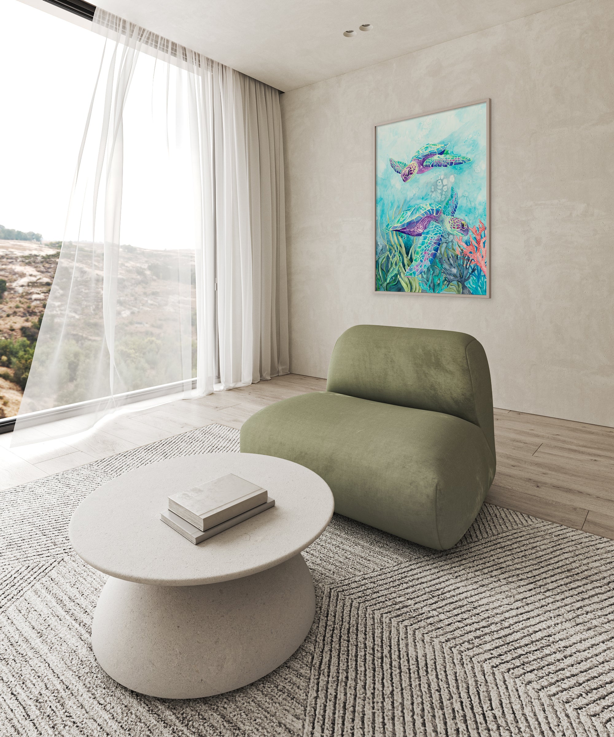 Turtle Reef: Limited Edition Watercolour Wall Print