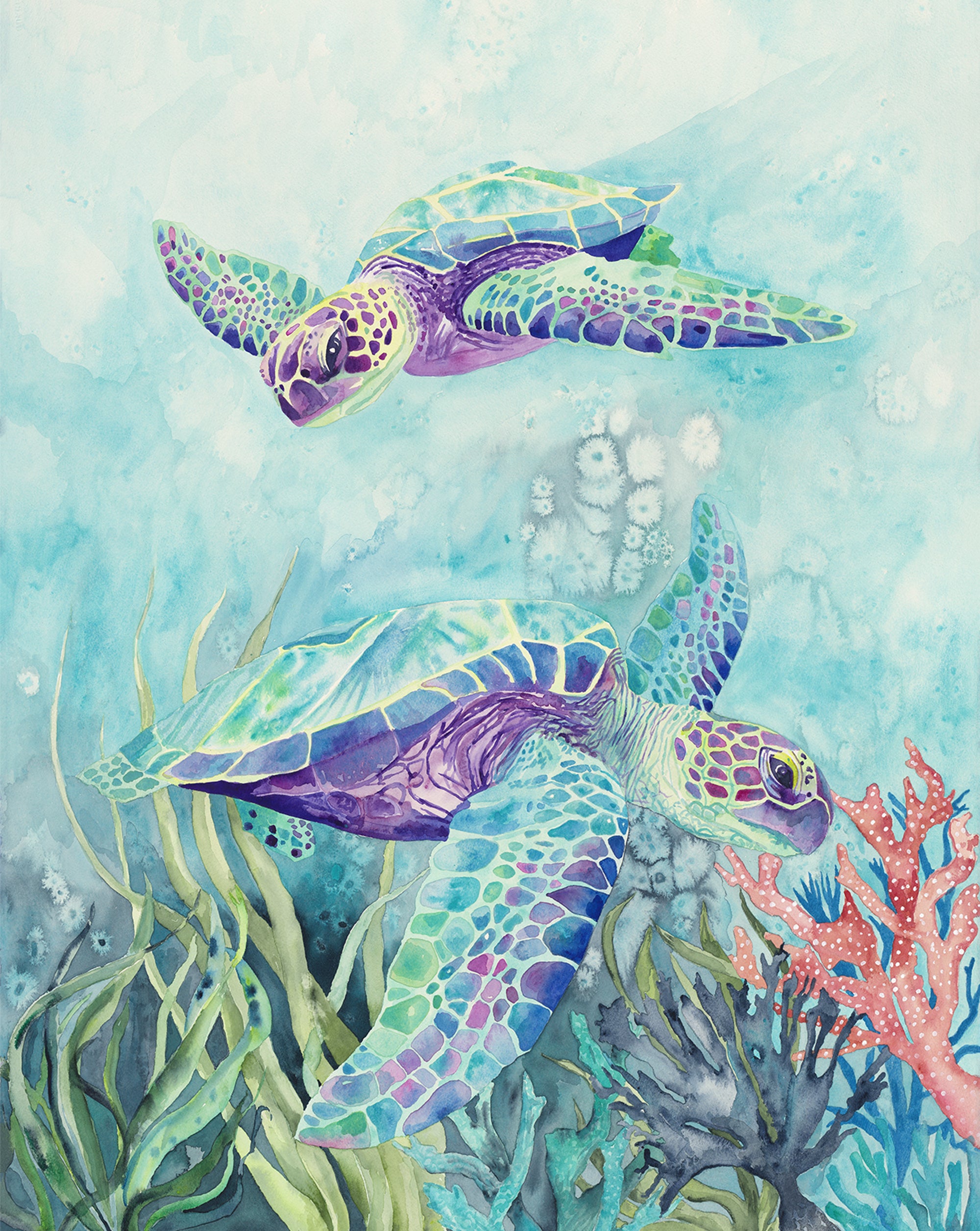 Turtle Reef: Limited Edition Watercolour Canvas Print