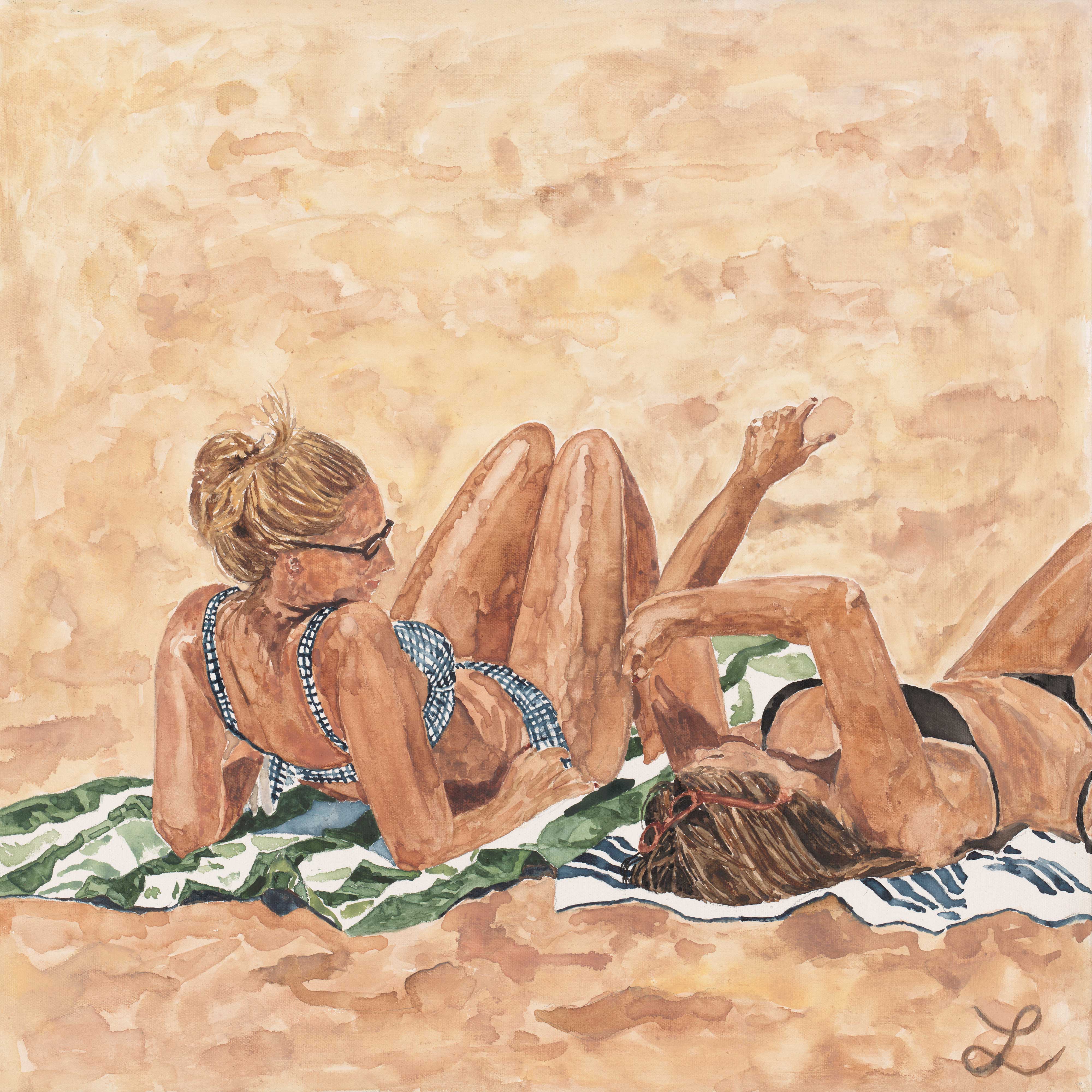 You, me & the sea: Limited Edition Watercolour Paper Print
