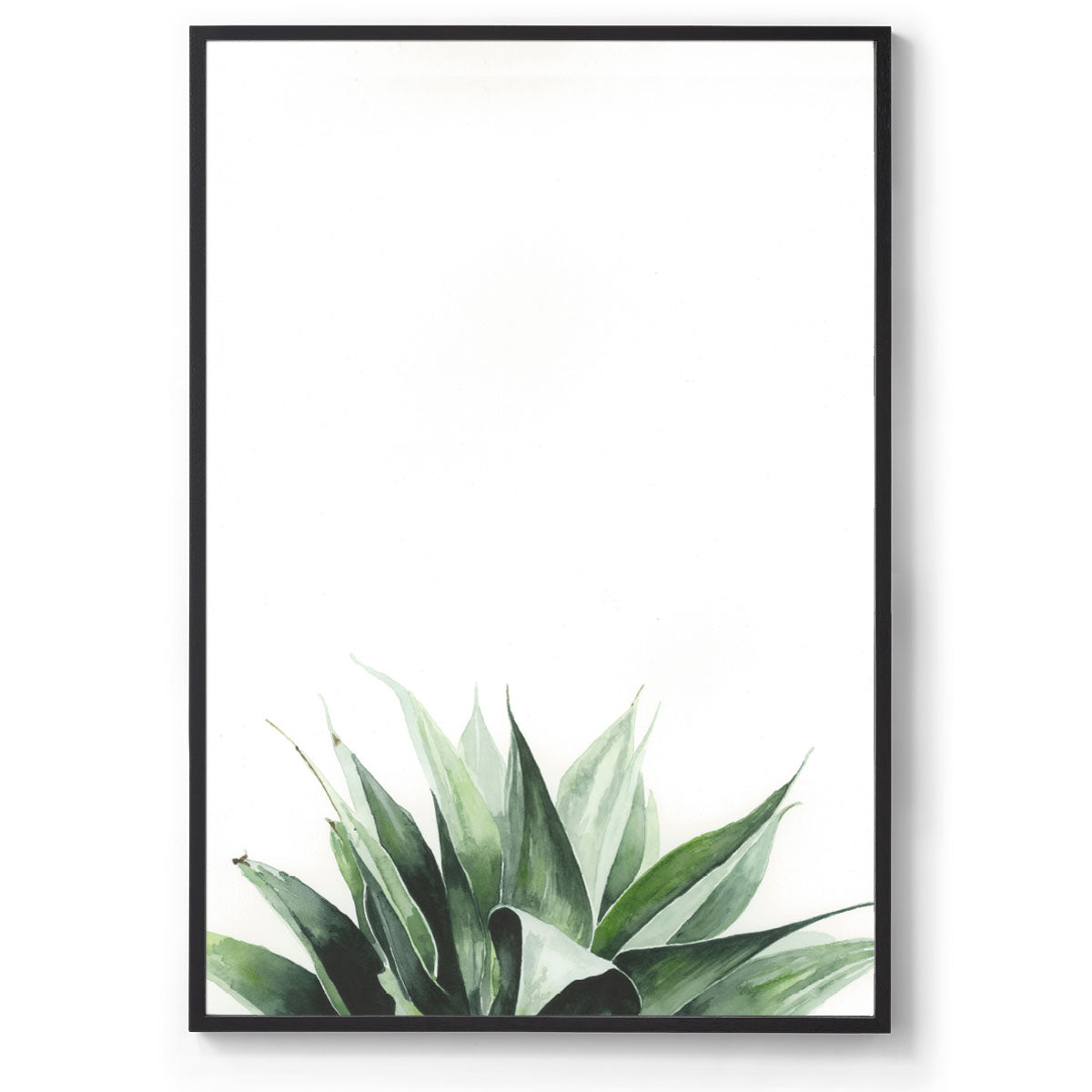 Succulent watercolour art print black frame