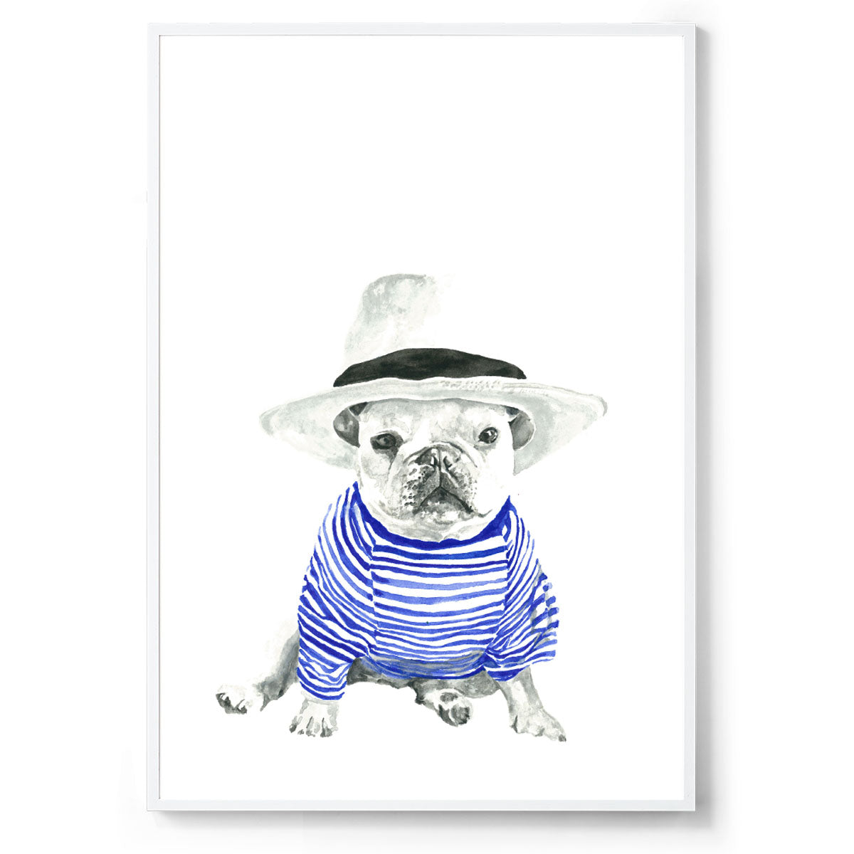 Boathouse Stripes: Watercolour Wall Print