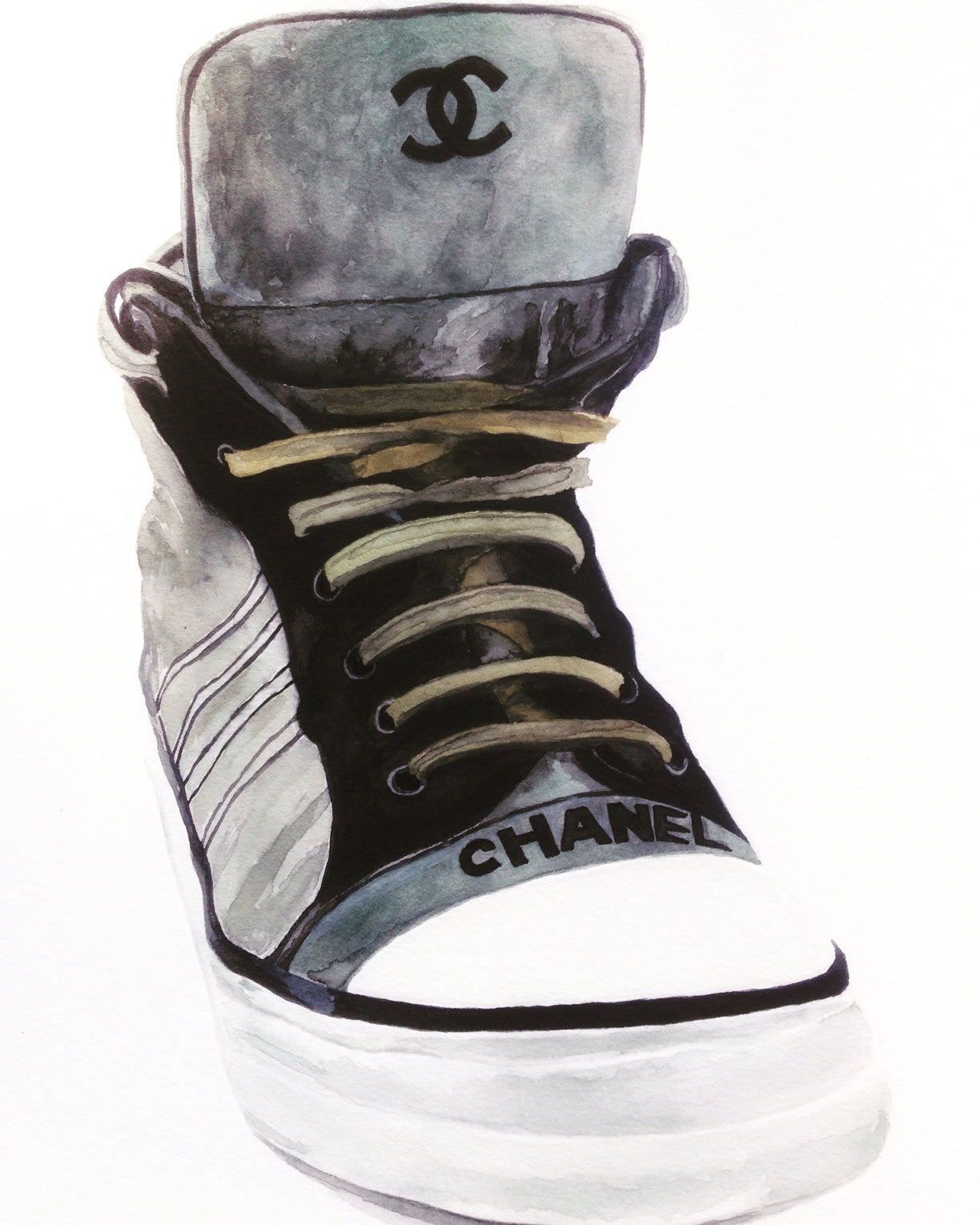 Sneaker: Original Watercolour Wall Artwork