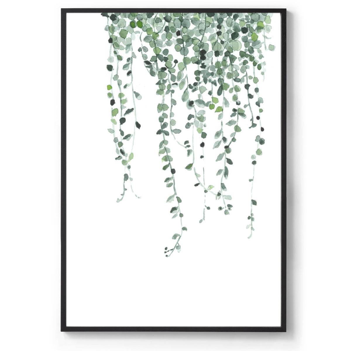 botanical watercolour art print black frame