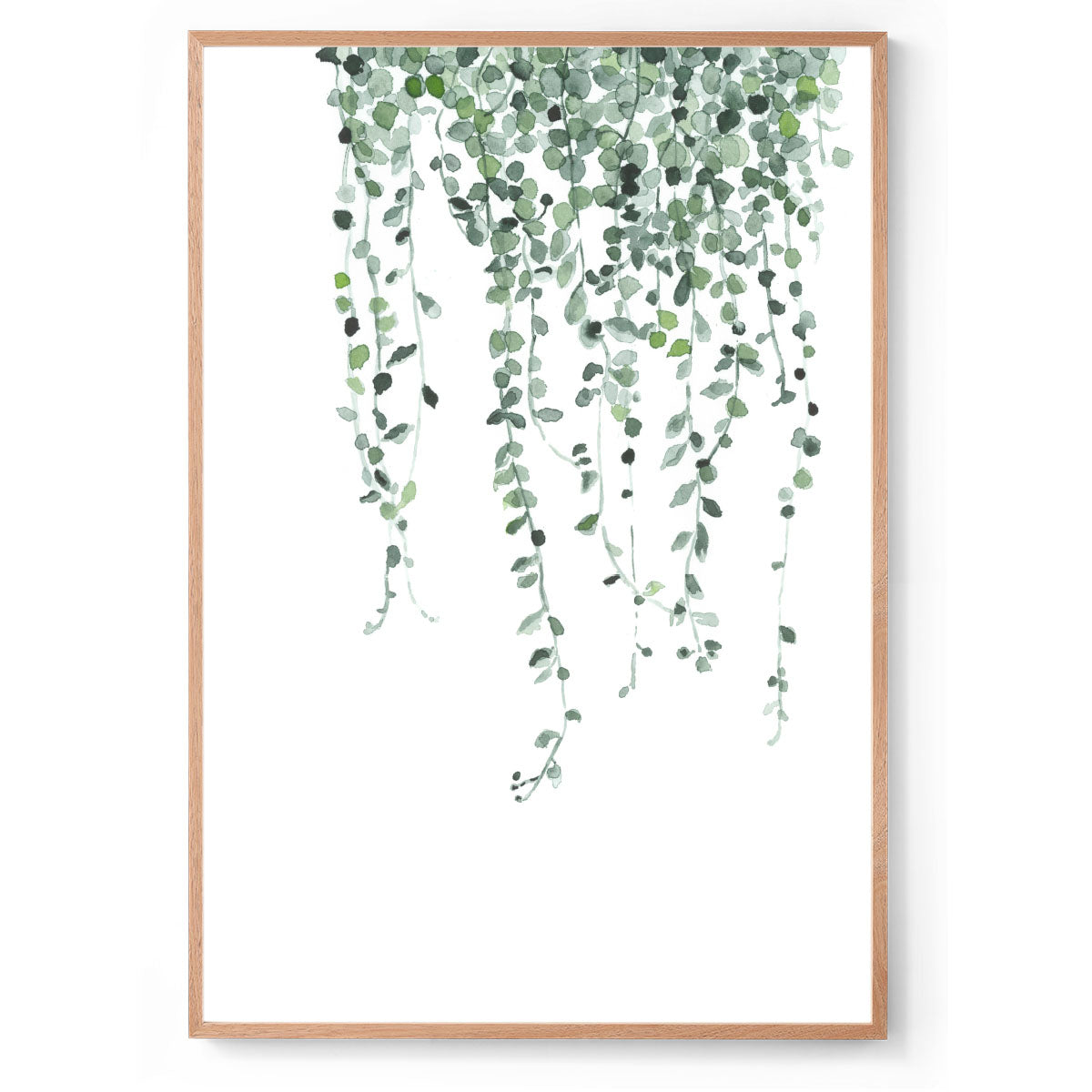botanical watercolour art print oak frame