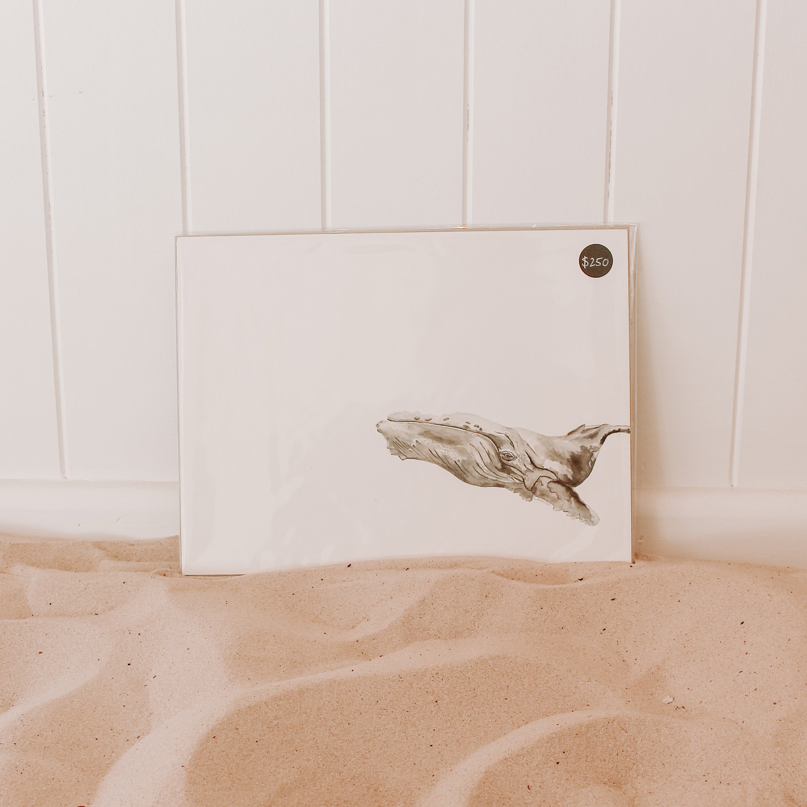 Humphrey the Grey Humpback Whale: Original Watercolour Wall Artwork