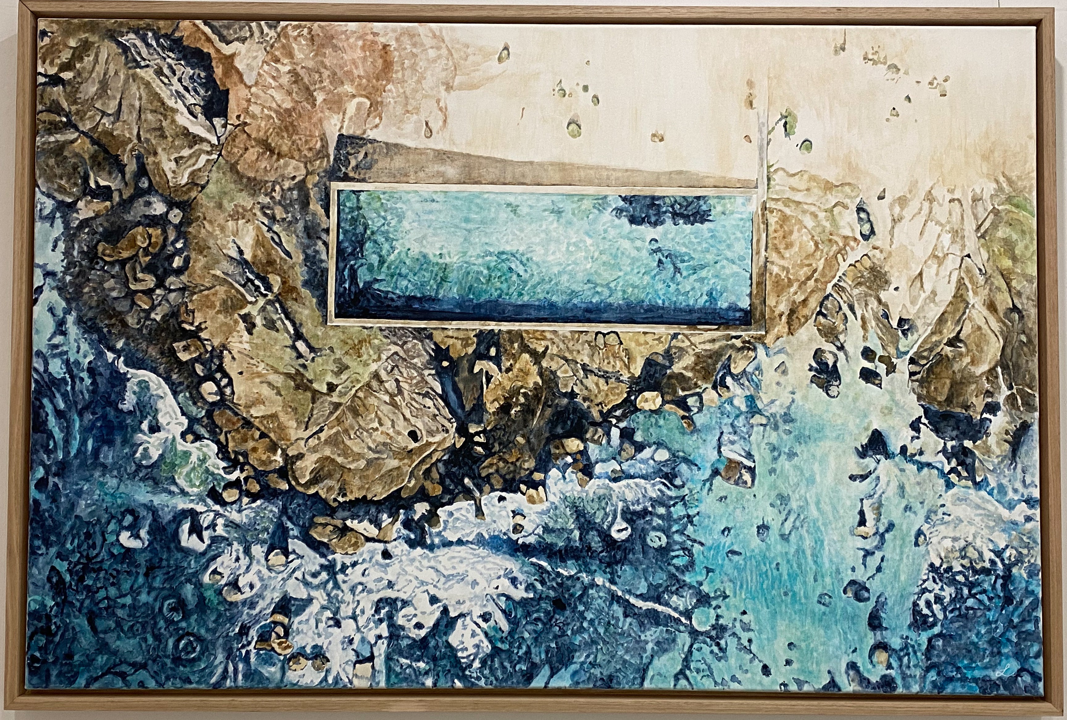 Newport Pool: Original watercolour and gouache on canvas