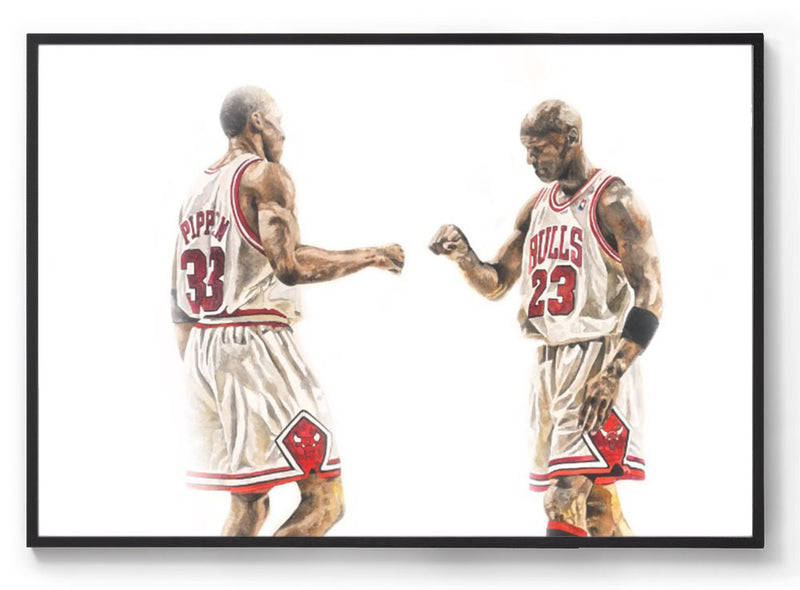 Scottie pippin and Michael Jordan art print