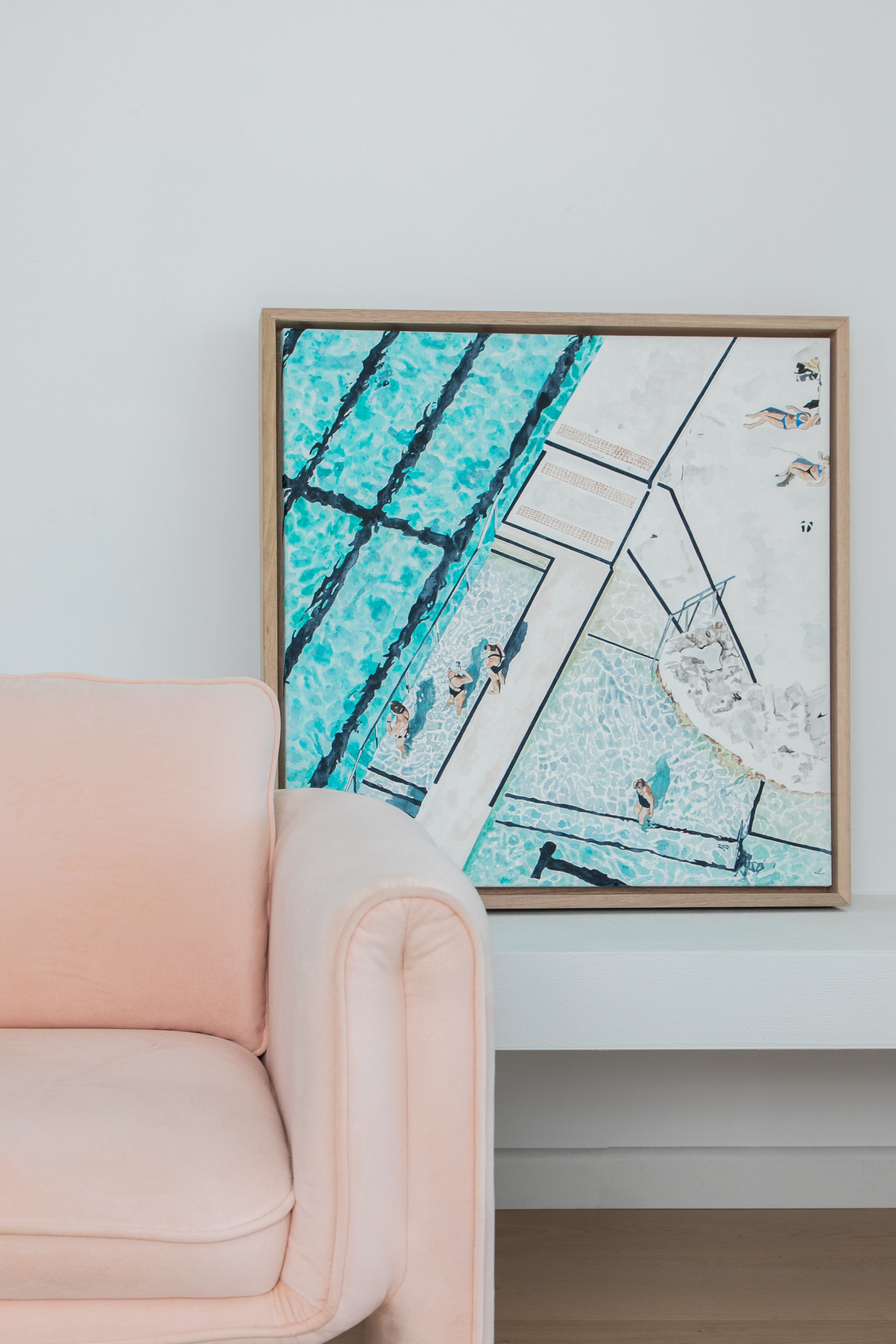 Dipping Days - Original Watercolour on Canvas