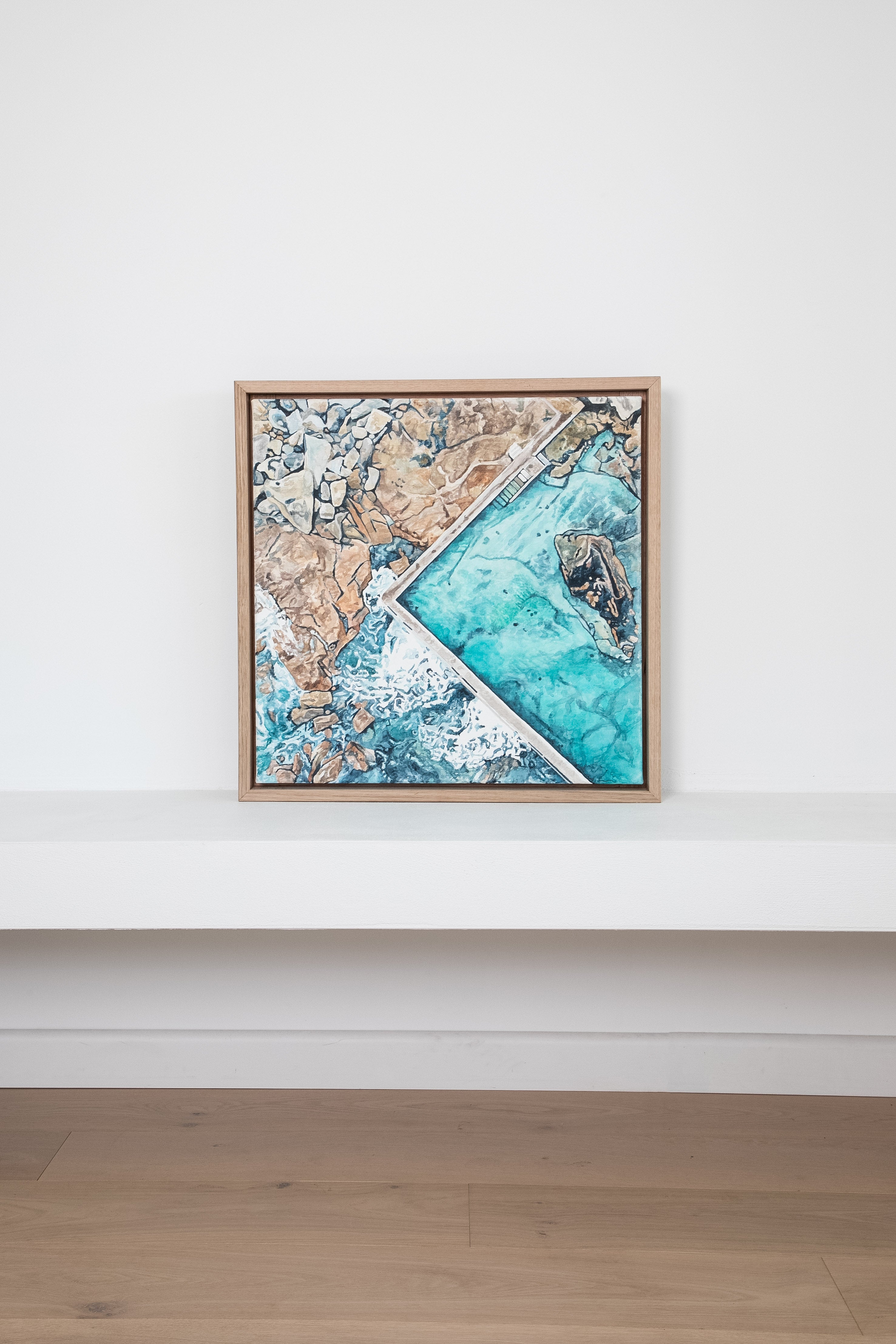 North Curly Rockpool - Original Watercolour on Canvas