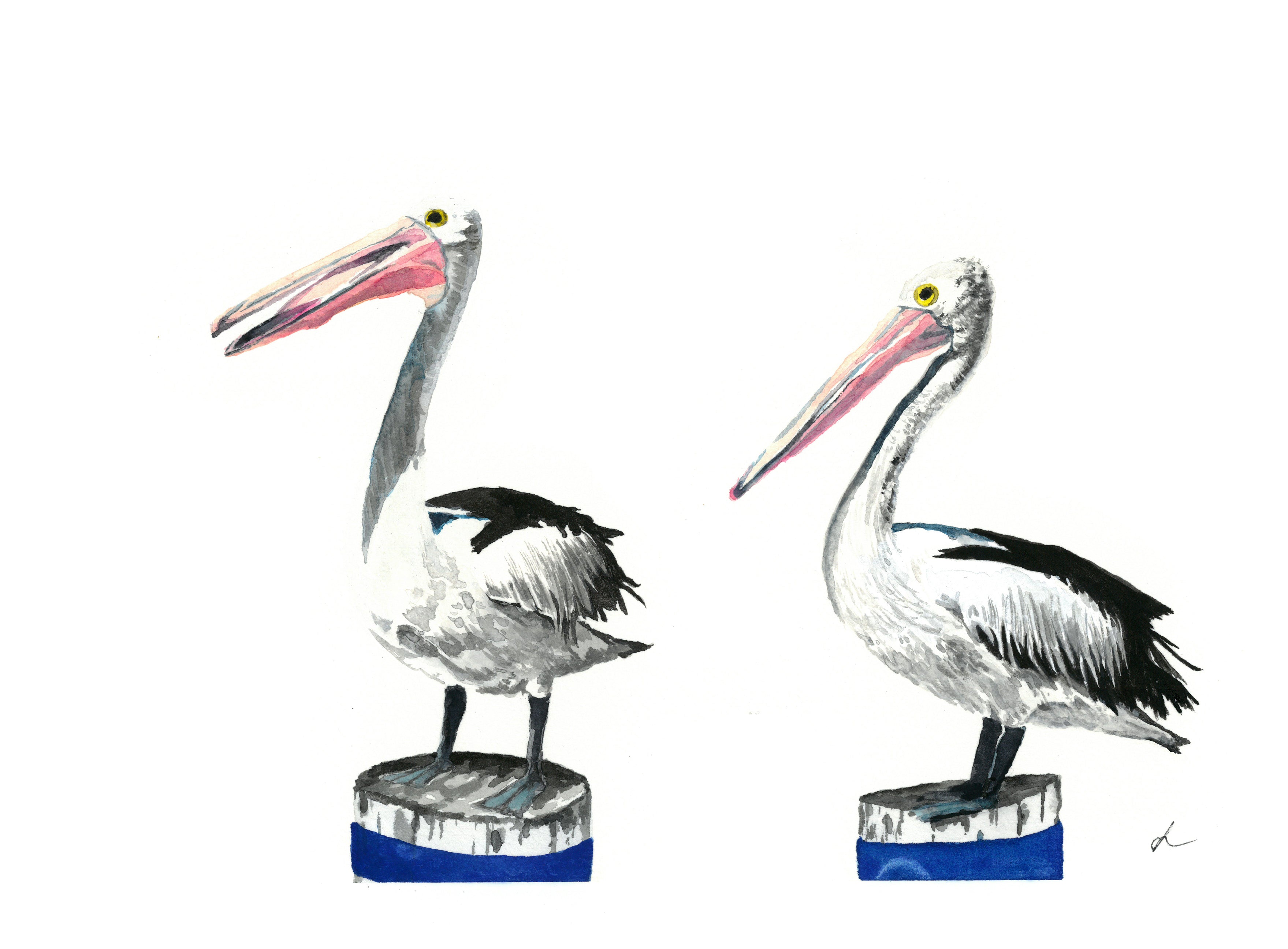 Pier Hang Outs: Original Watercolour Wall Artwork