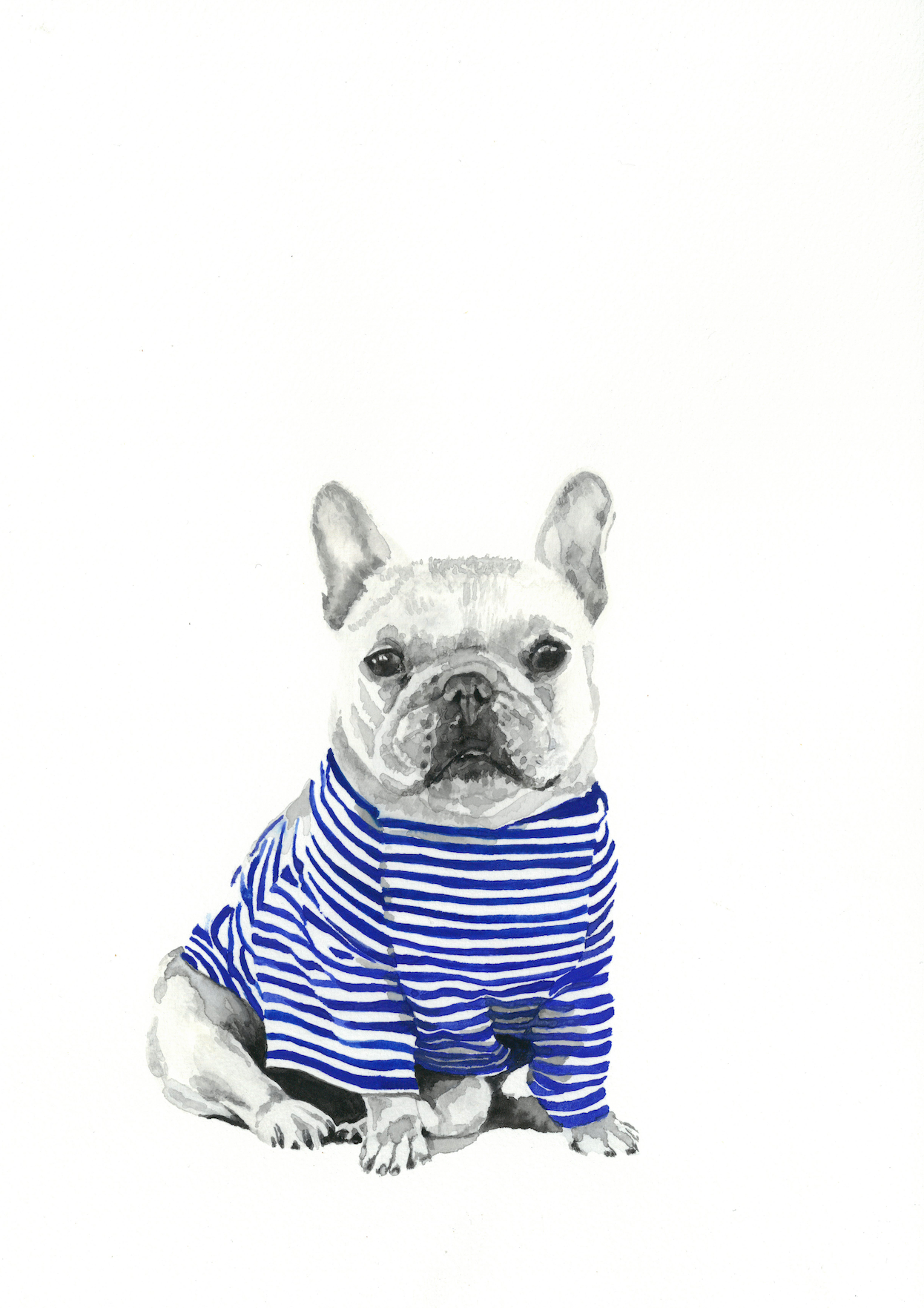 Boathouse Stripes II: Original Watercolour Wall Artwork