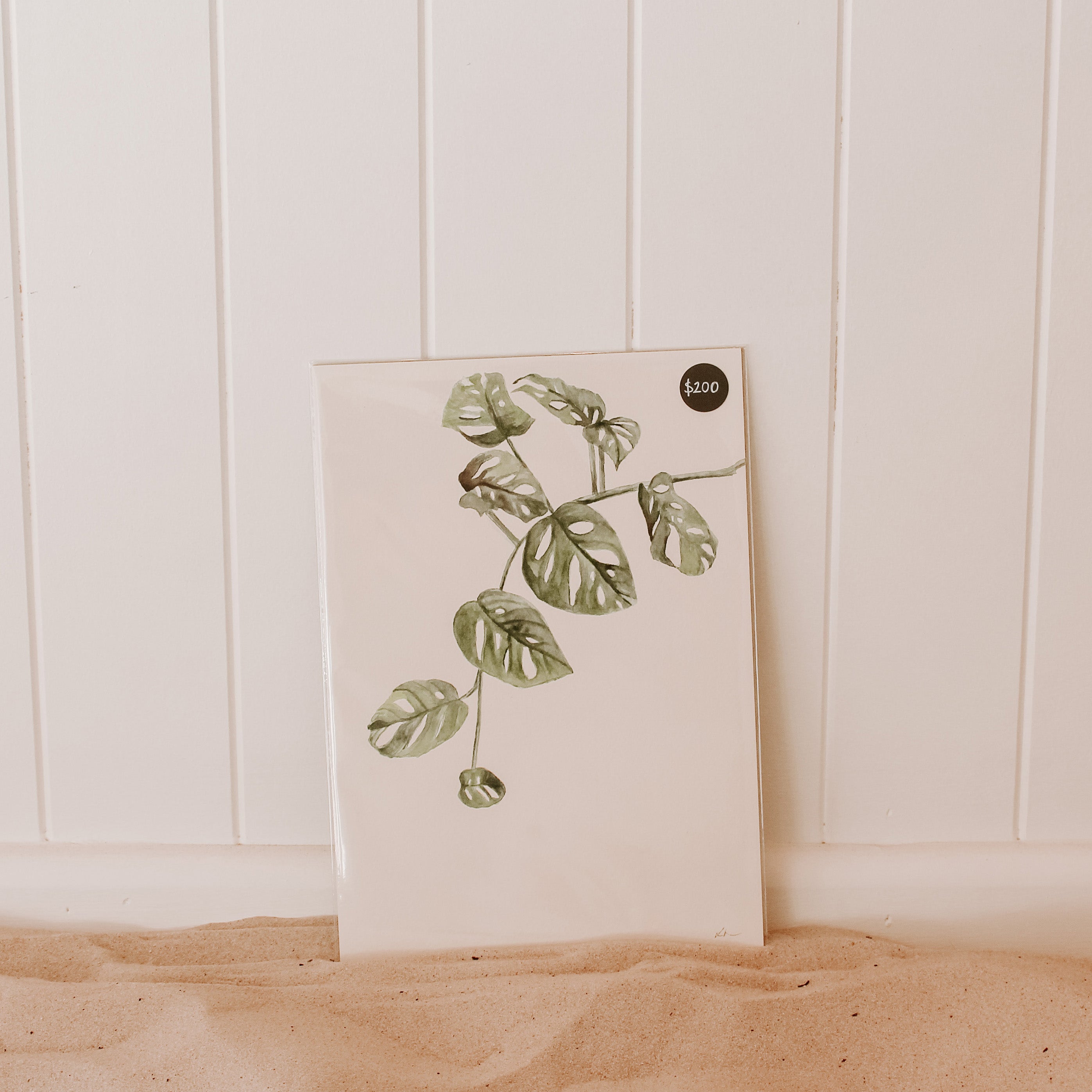 Split-Leaf Philodendron: Original Watercolour Wall Artwork