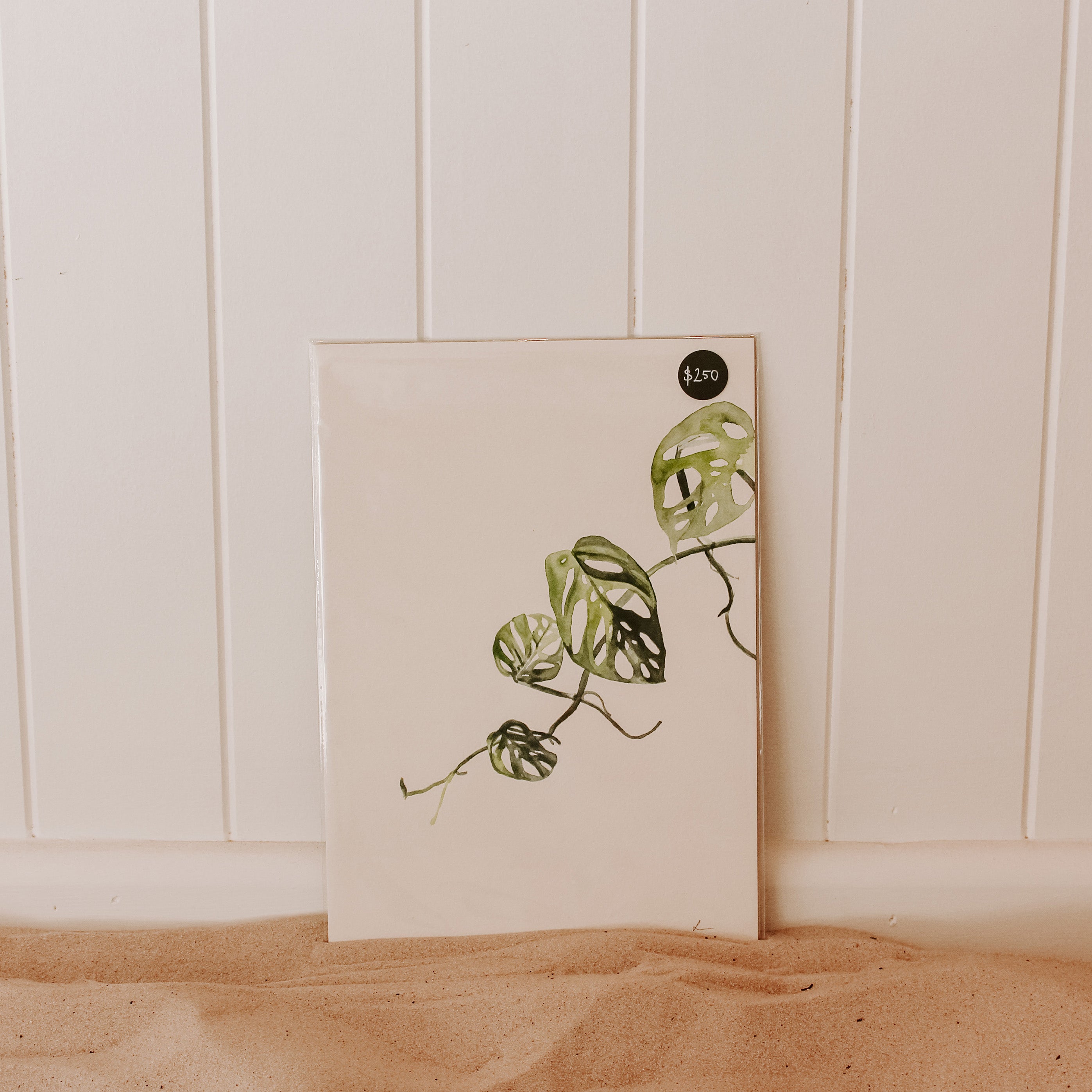 Swiss cheese Vine: Original Watercolour Wall Artwork