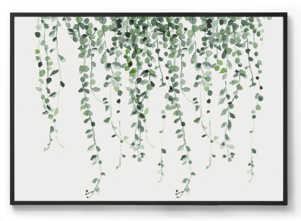 Hanging Pearls: Watercolour Wall Print