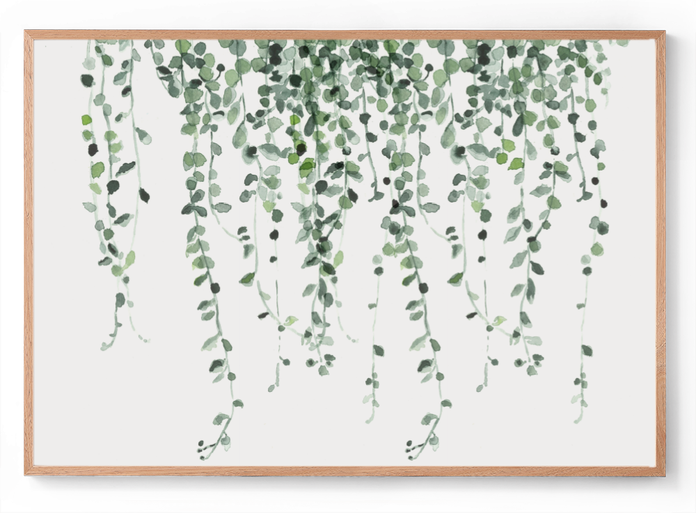 Hanging Pearls: Watercolour Wall Print